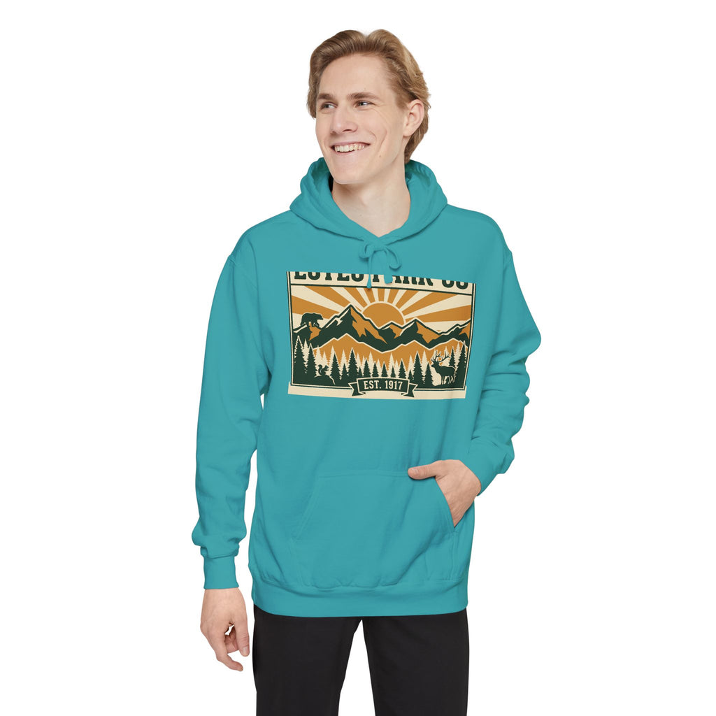 Estes Park CO Hidden Wildlife Hoodie | Forest Green EST. 1917