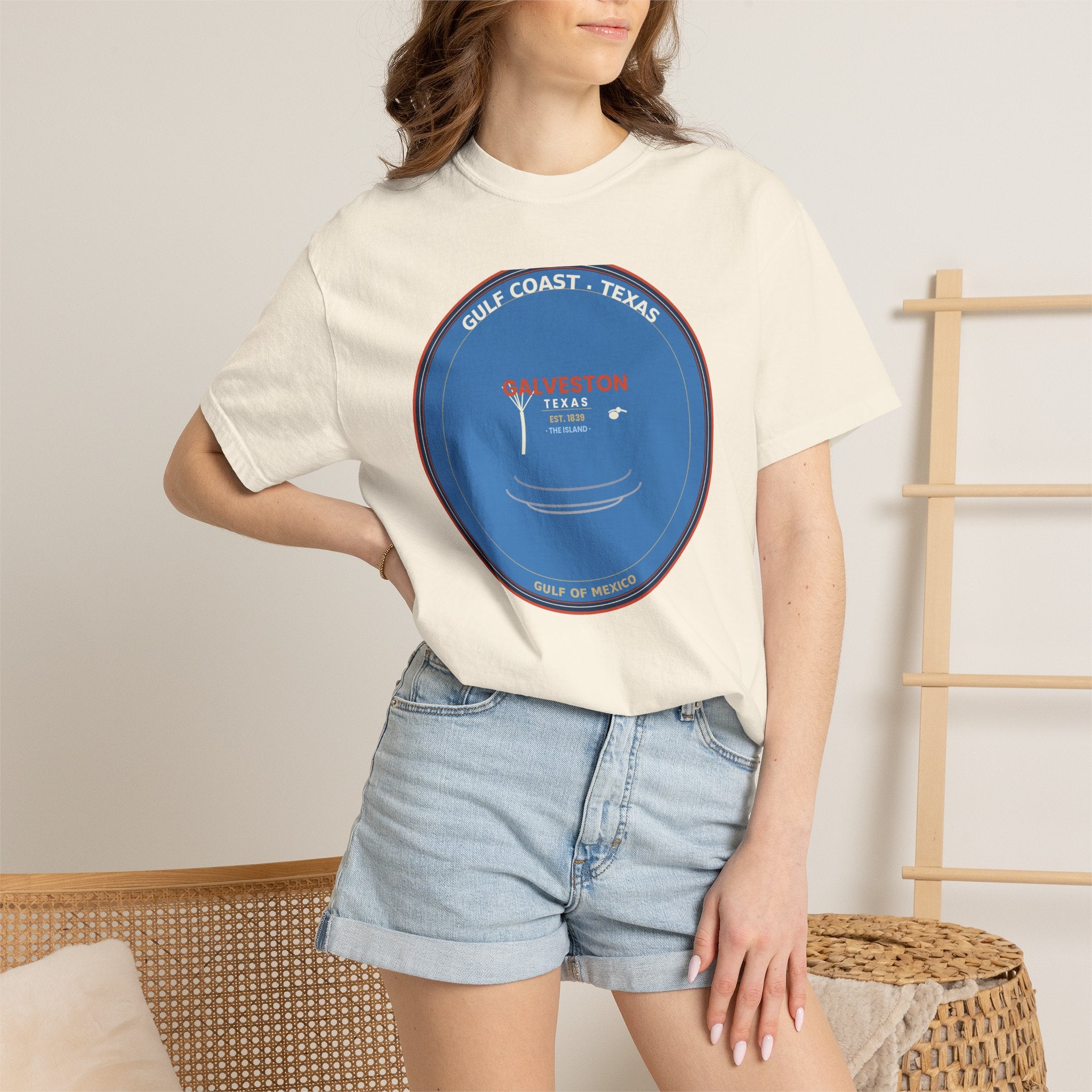 Galveston Texas Vintage Coastal Tee | Comfort Colors 1717