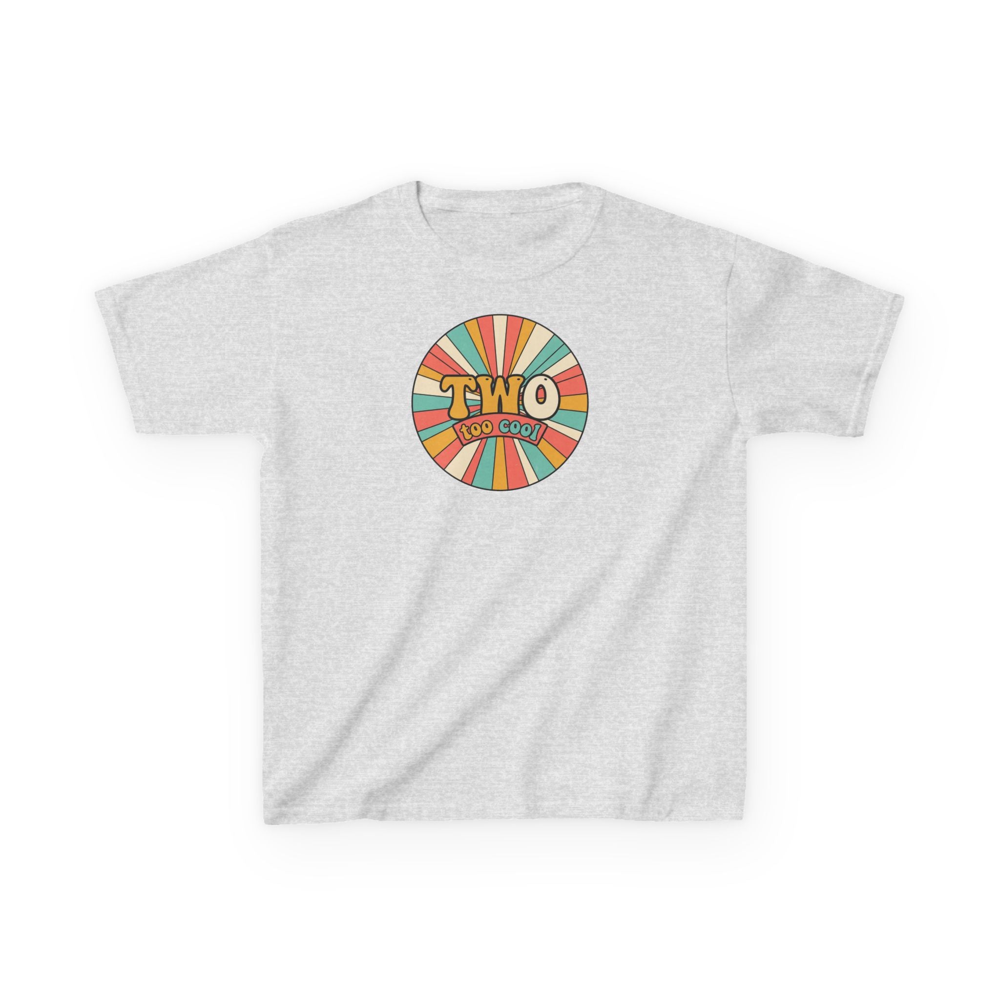 2nd Birthday Shirt TWO Too Cool Retro Sunburst Kids Tee