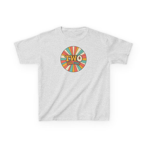 2nd Birthday Shirt TWO Too Cool Retro Sunburst Kids Tee