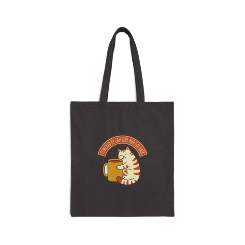 Cat Coffee Powered by Caffeine — Canvas Tote Bag