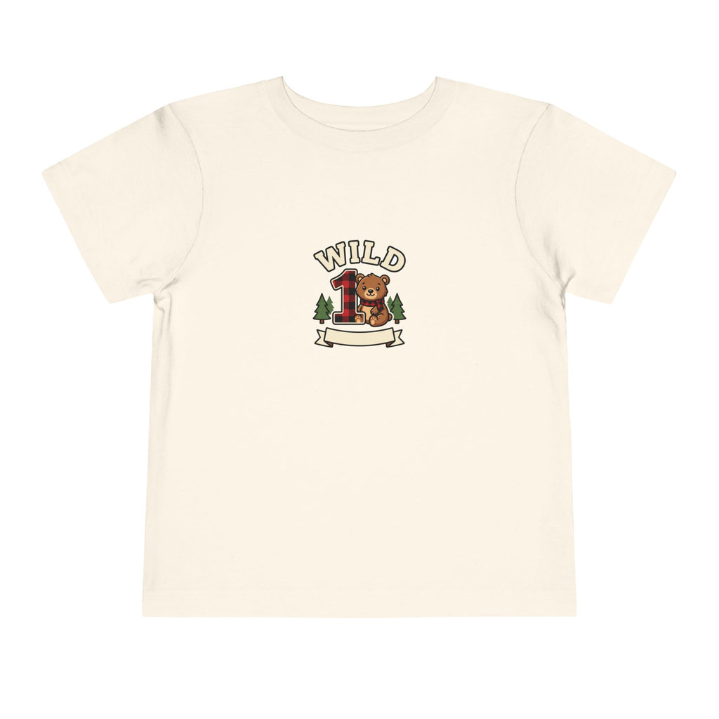 Wild One 1st Birthday Toddler Shirt Plaid Bear Tee