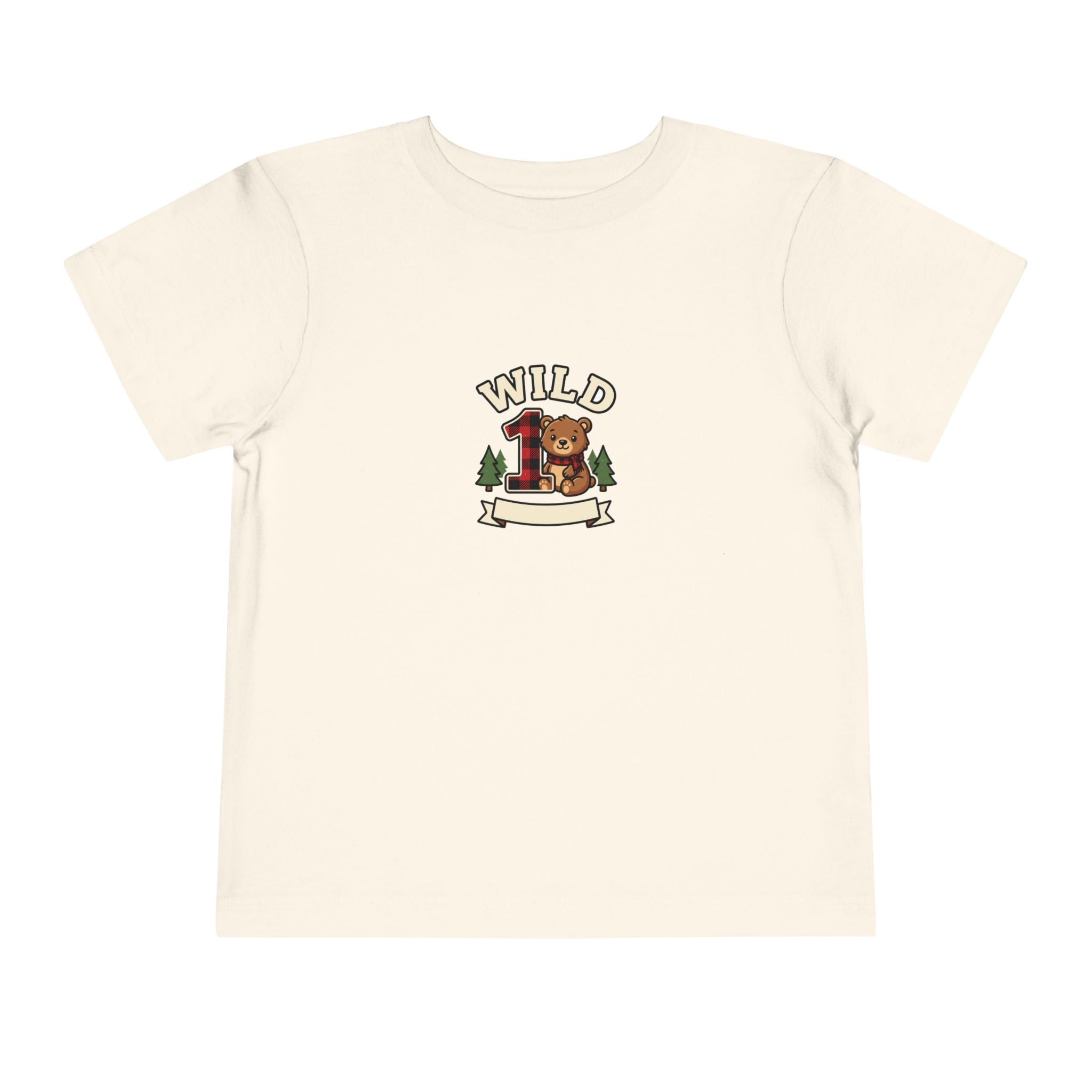 Wild One 1st Birthday Toddler Shirt Plaid Bear Tee