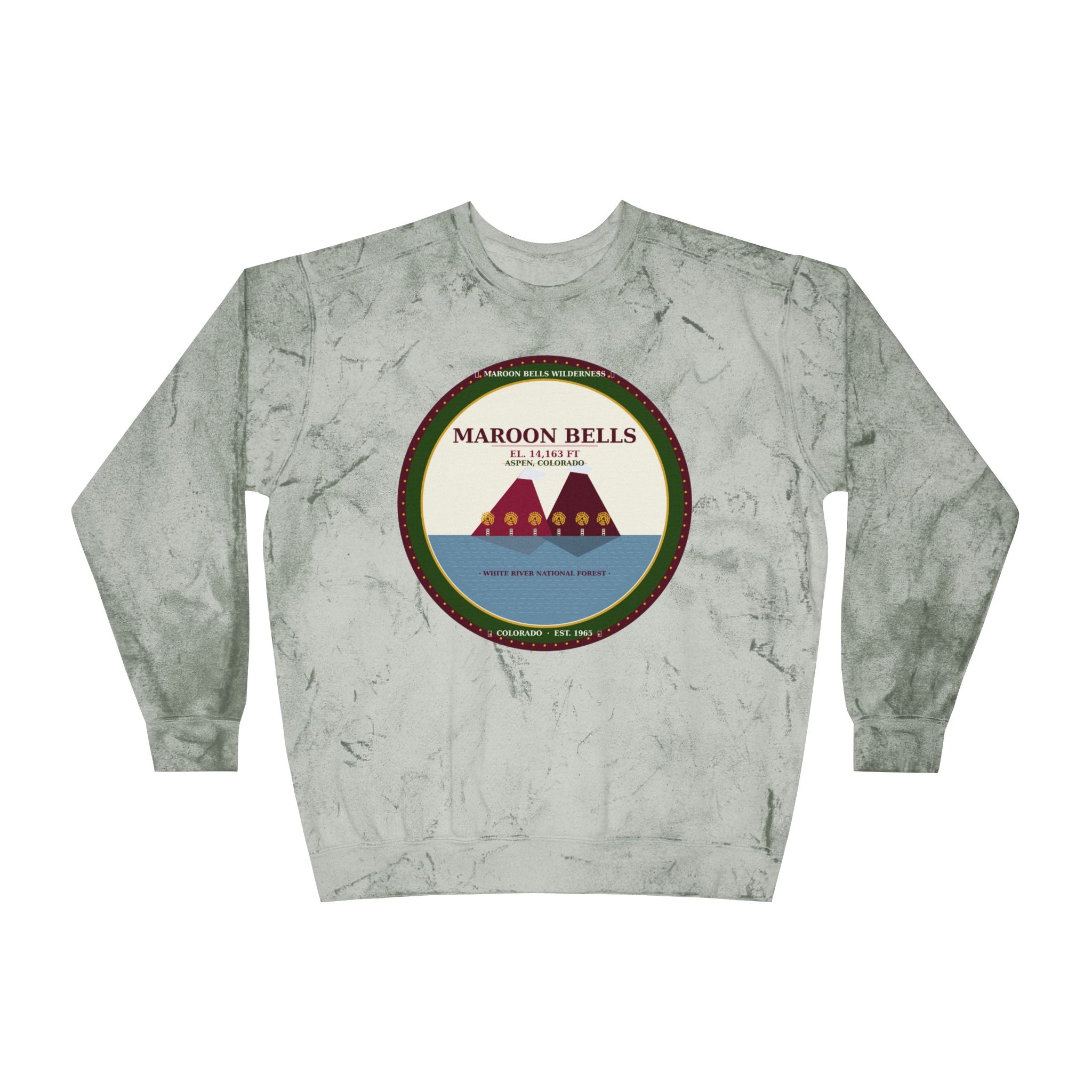 Maroon Bells Badge Crewneck — Colorado 14er