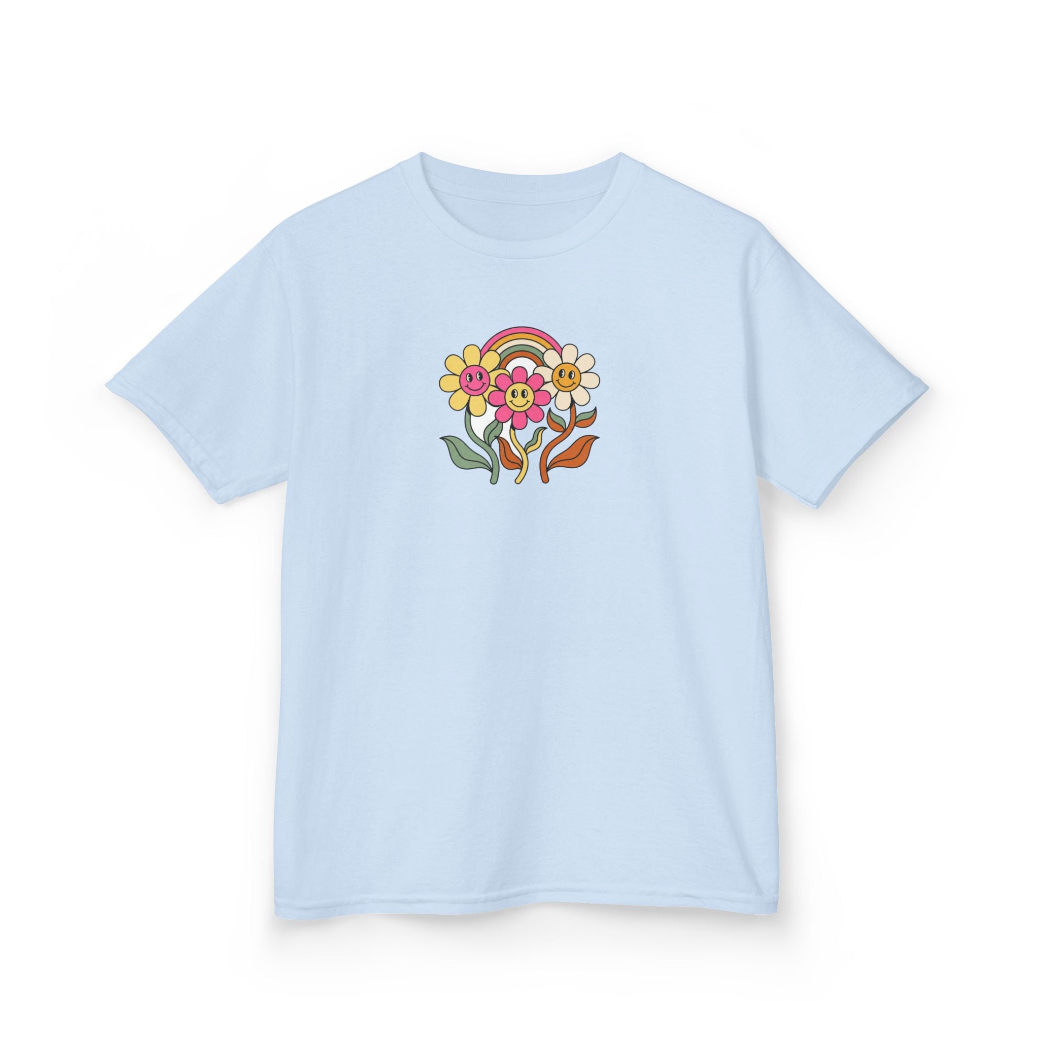 Groovy Daisy Shirt Retro Rainbow Flower Kids Tee