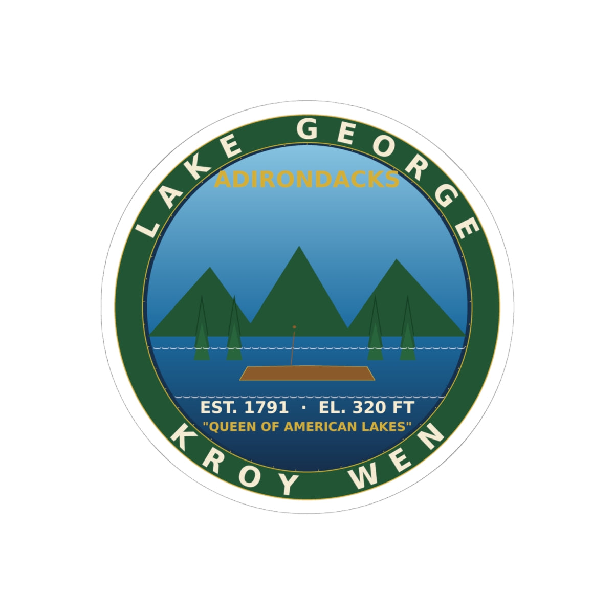 Lake George Adirondacks Badge Sticker