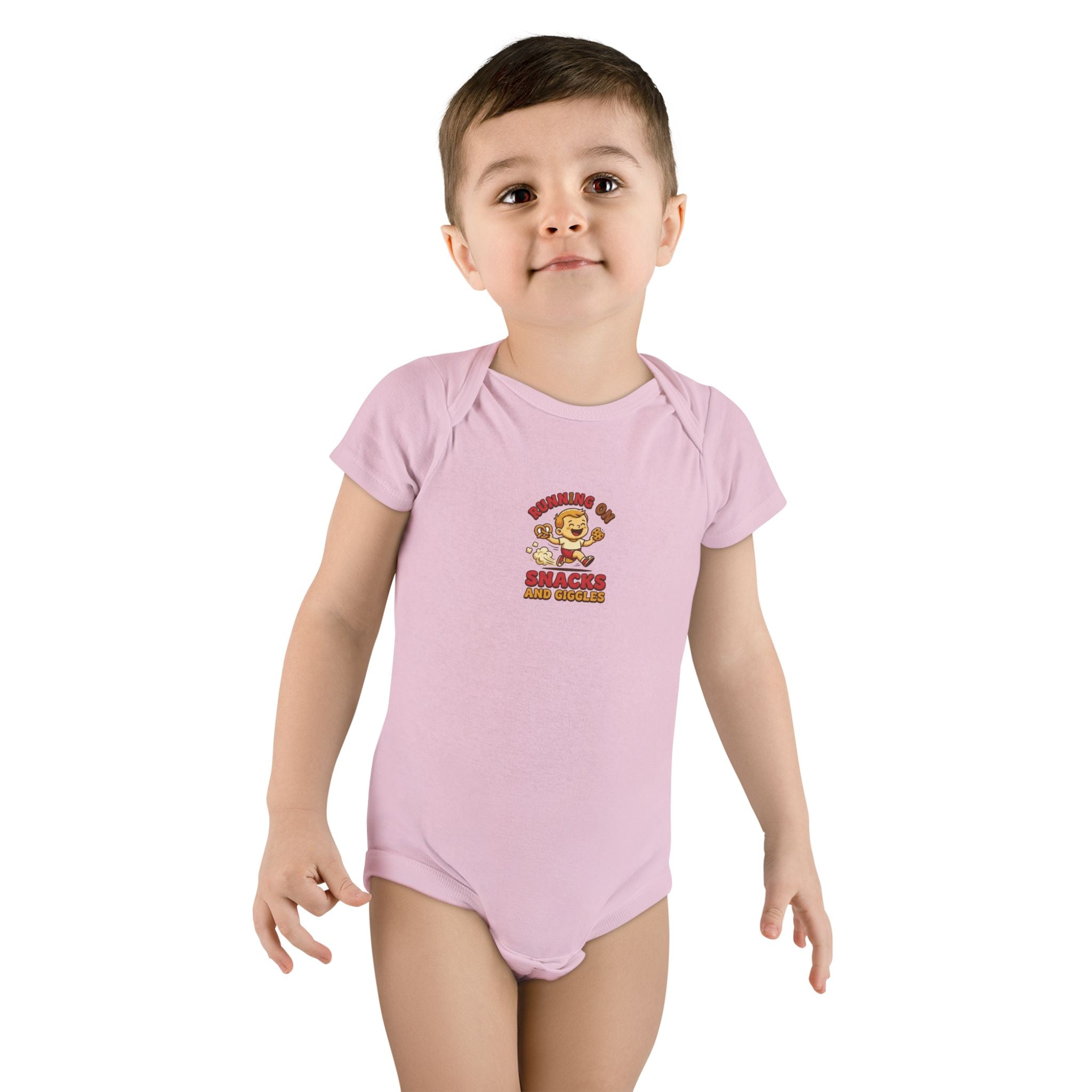 Running on Snacks and Giggles Baby Bodysuit Fun Gift