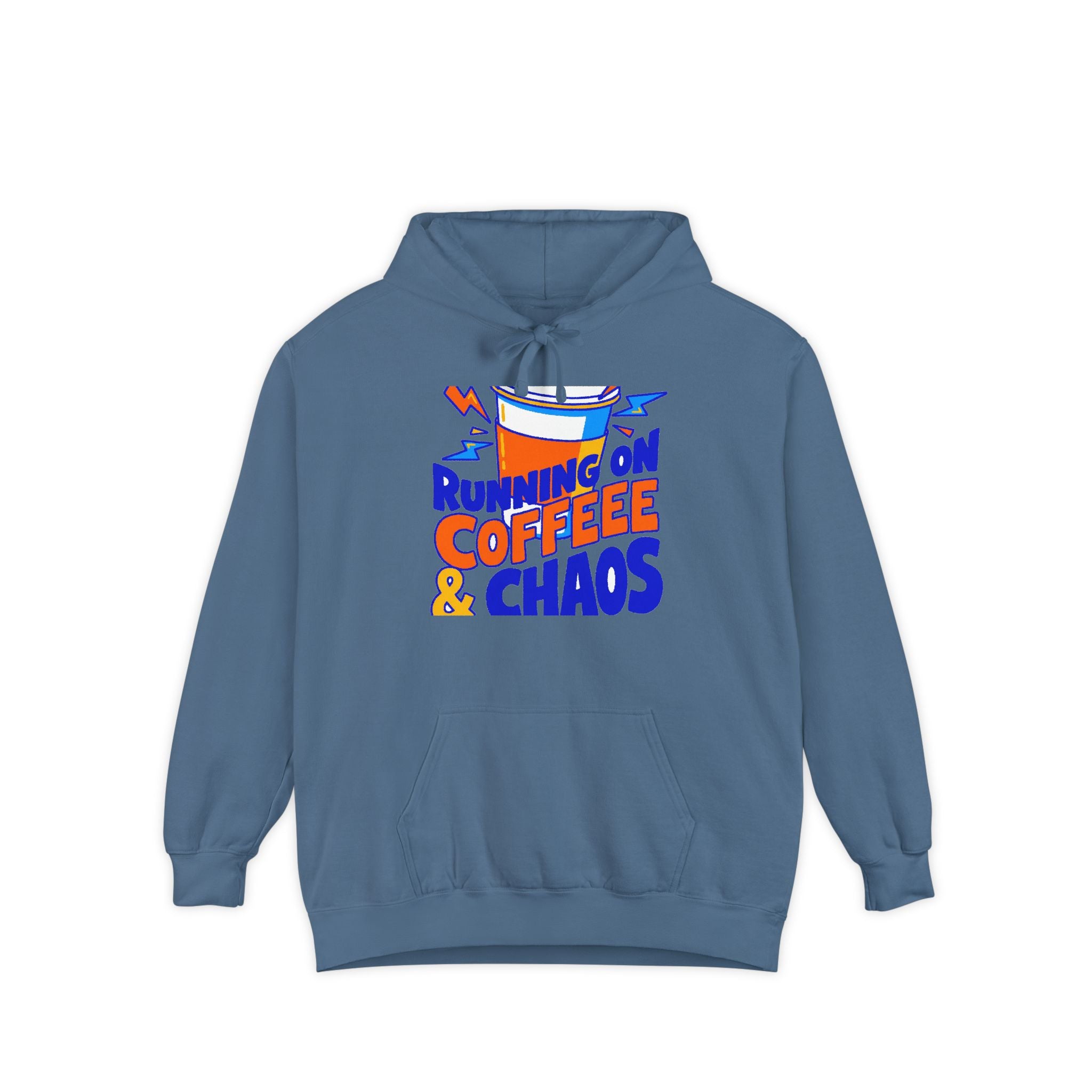 Funny Coffee Hoodie | Running on Coffee & Chaos