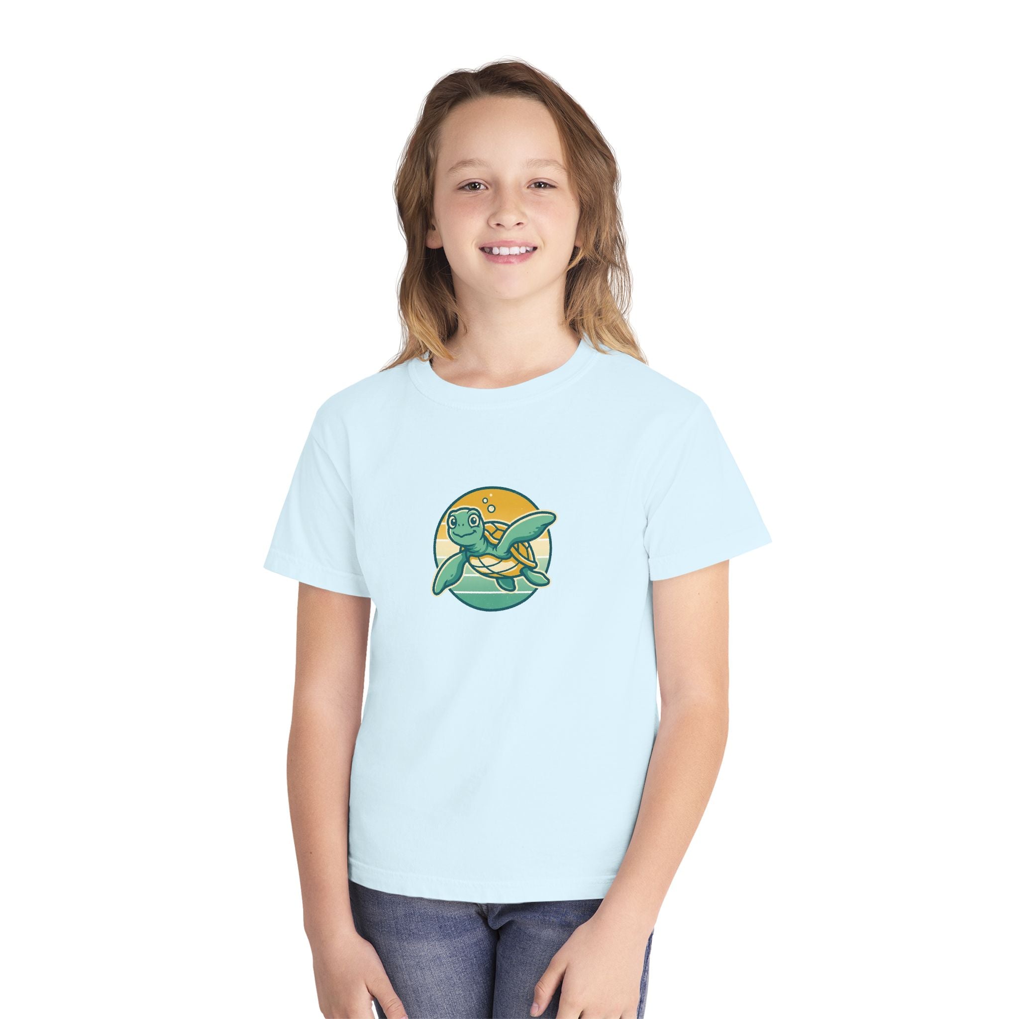 Sea Turtle Youth Shirt Retro Comfort Colors Beach Tee