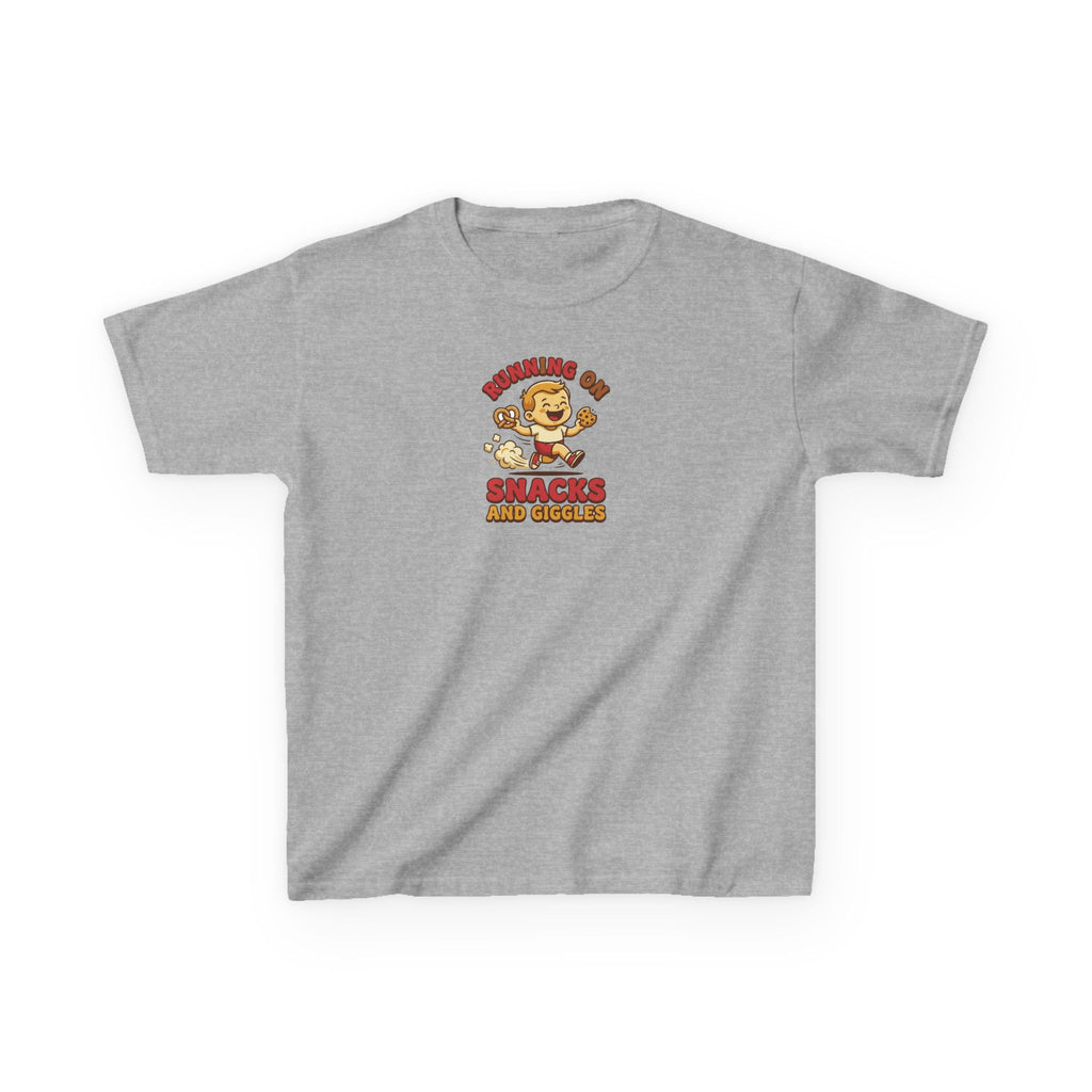 Running on Snacks and Giggles Shirt Funny Kids Tee