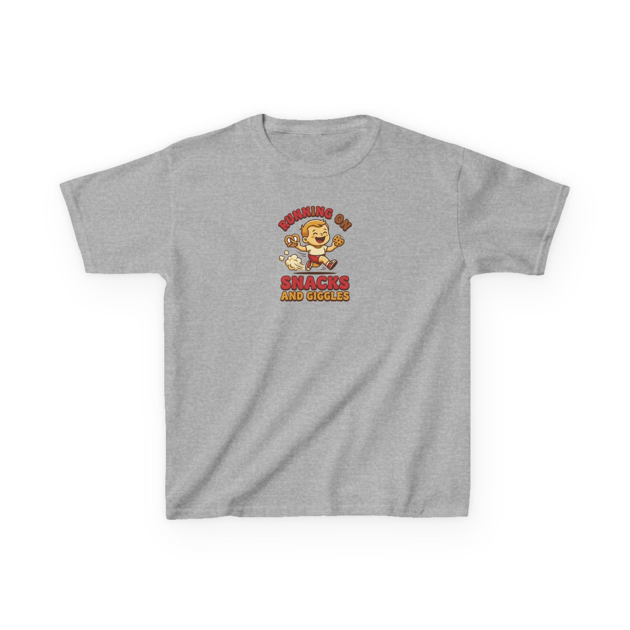 Running on Snacks and Giggles Shirt Funny Kids Tee