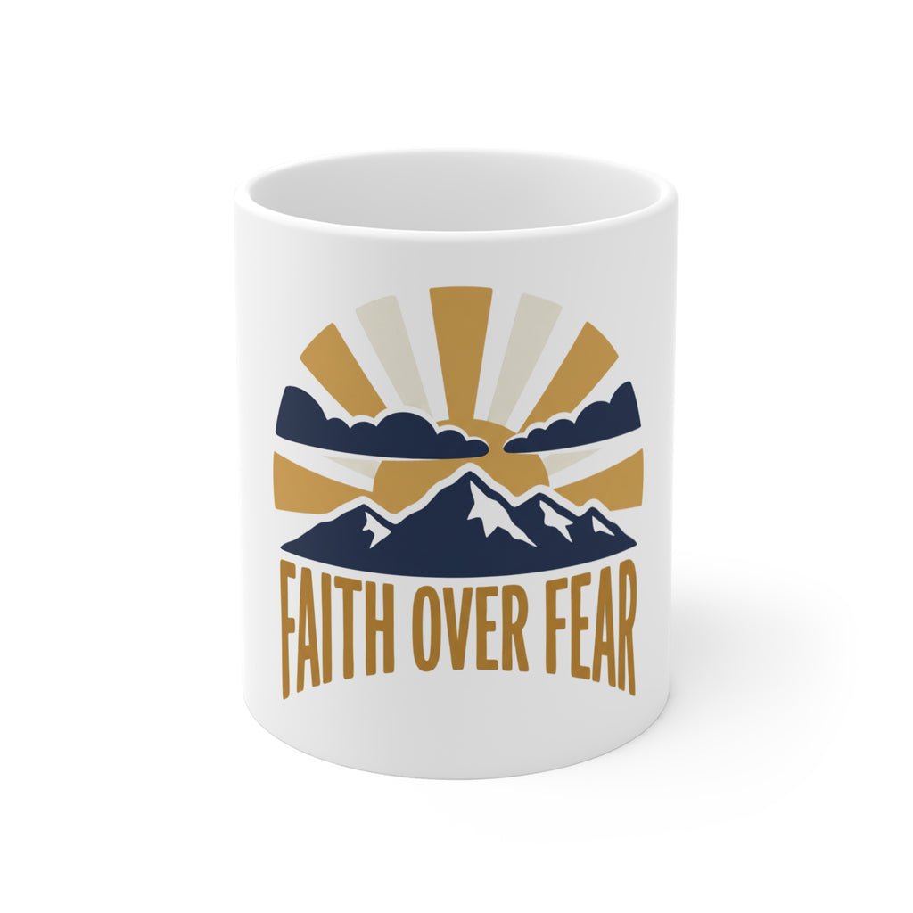 Faith Over Fear Coffee Mug 11oz | Inspirational Christian Gift