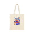 Running on Coffee & Chaos Canvas Tote Bag | Funny Coffee Lover Tote