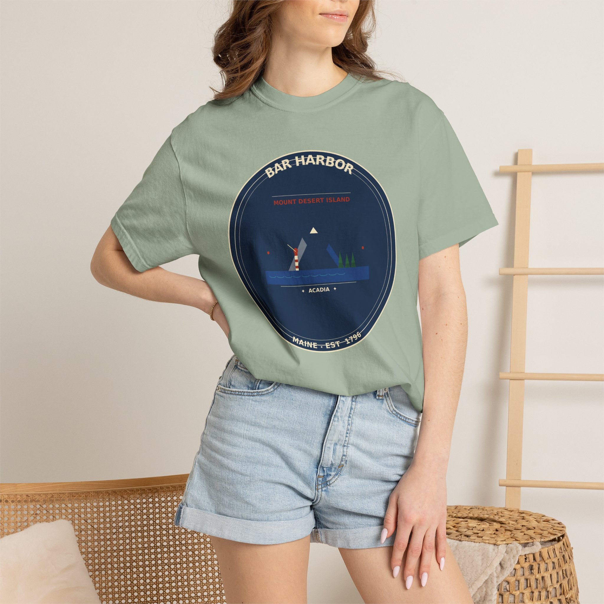 Bar Harbor Maine T-Shirt | Acadia Vintage Badge Tee