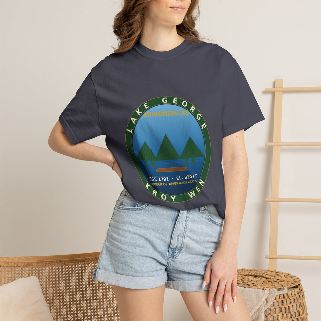 Lake George Adirondacks Badge Tee