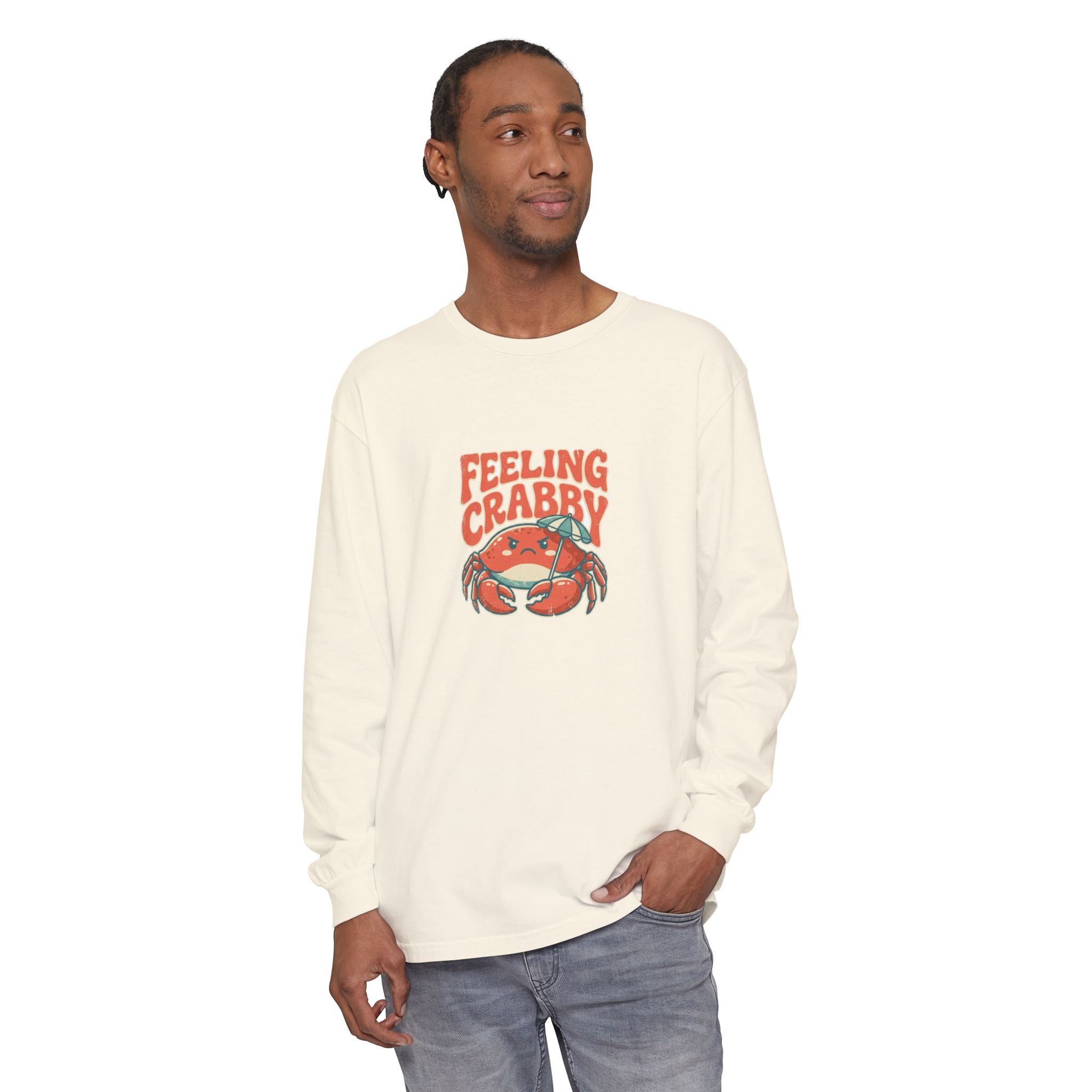 Feeling Crabby Long Sleeve Tee | Comfort Colors Coastal Shirt