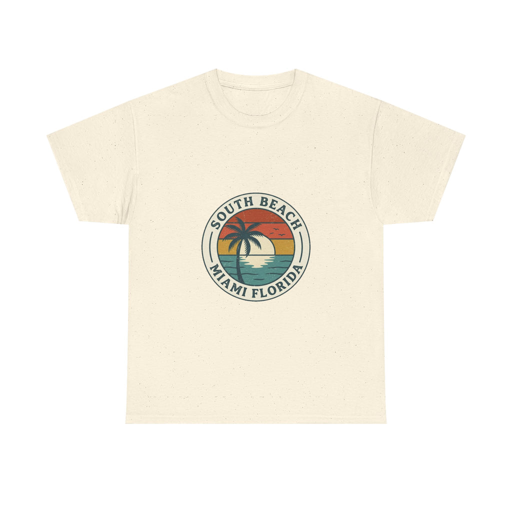South Beach Miami Retro Tee | Vintage Travel Badge Summer Shirt