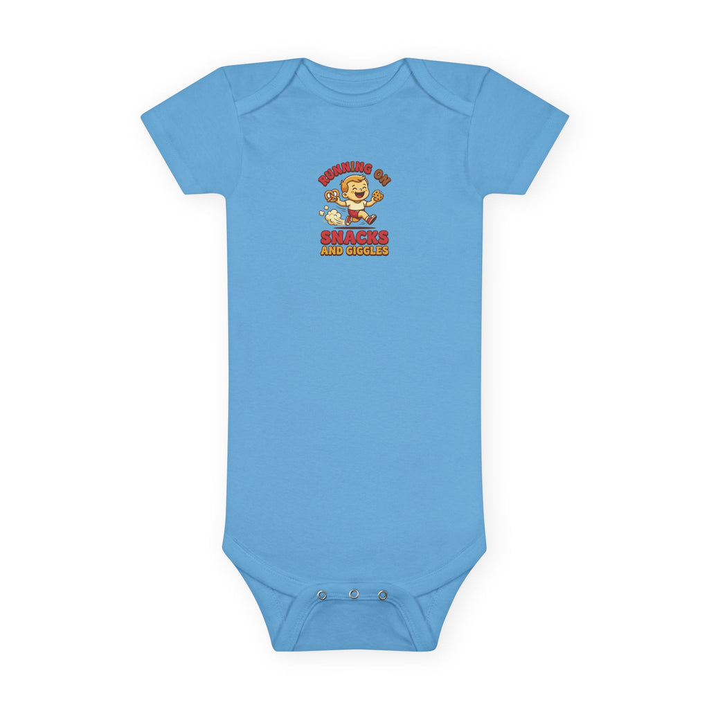 Running on Snacks and Giggles Baby Bodysuit Fun Gift