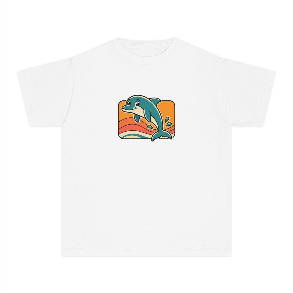 Dolphin Youth Shirt Retro Sunset Comfort Colors Beach Tee