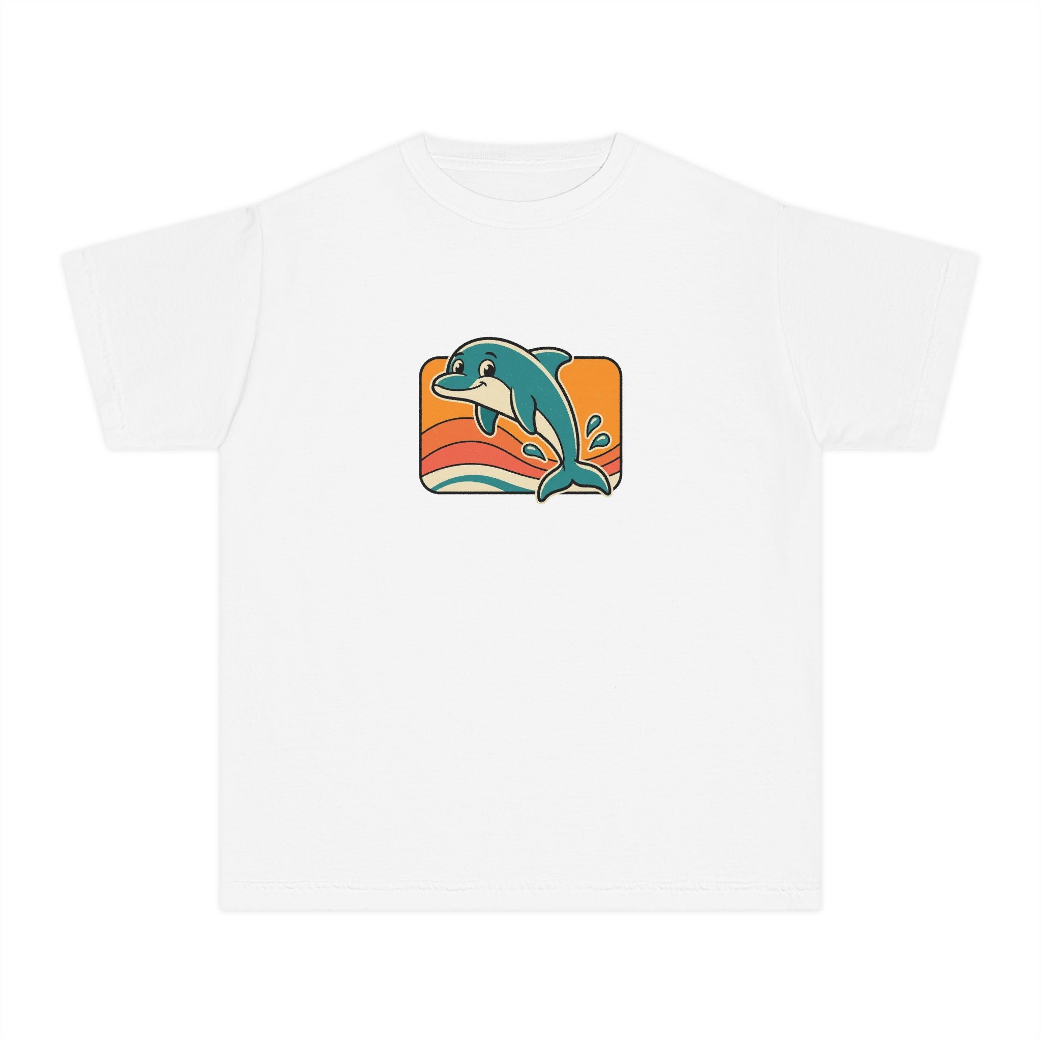 Dolphin Youth Shirt Retro Sunset Comfort Colors Beach Tee