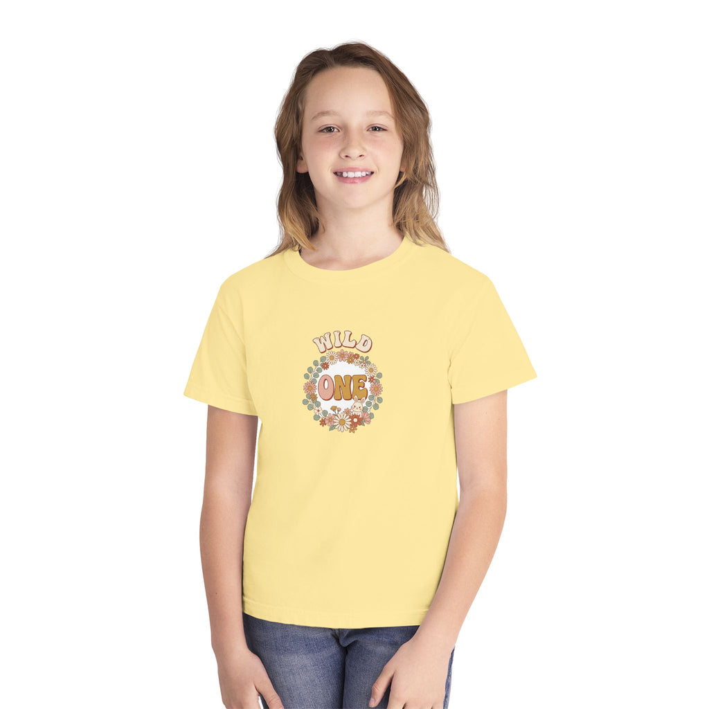 Wild One Birthday Youth Shirt Boho Bunny Comfort Colors