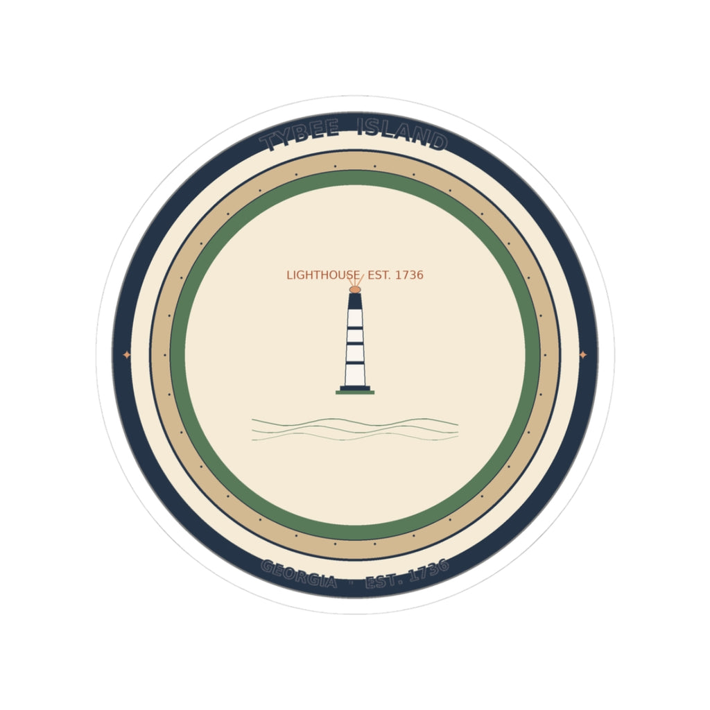 Tybee Island Sticker | Tybee Lighthouse Badge | Georgia Est. 1736