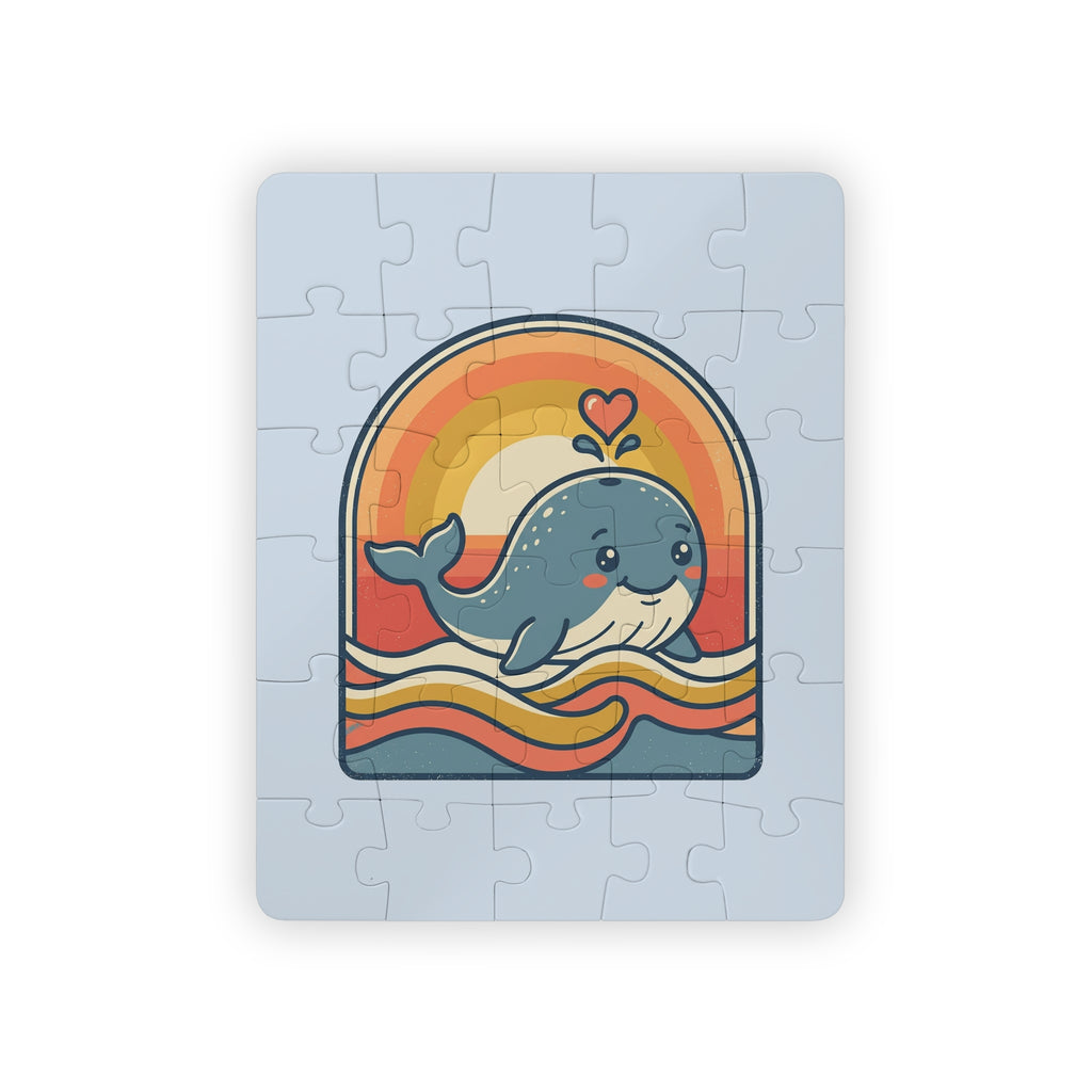 Whale Kids Puzzle 30 Piece Retro Heart Splash Puzzle
