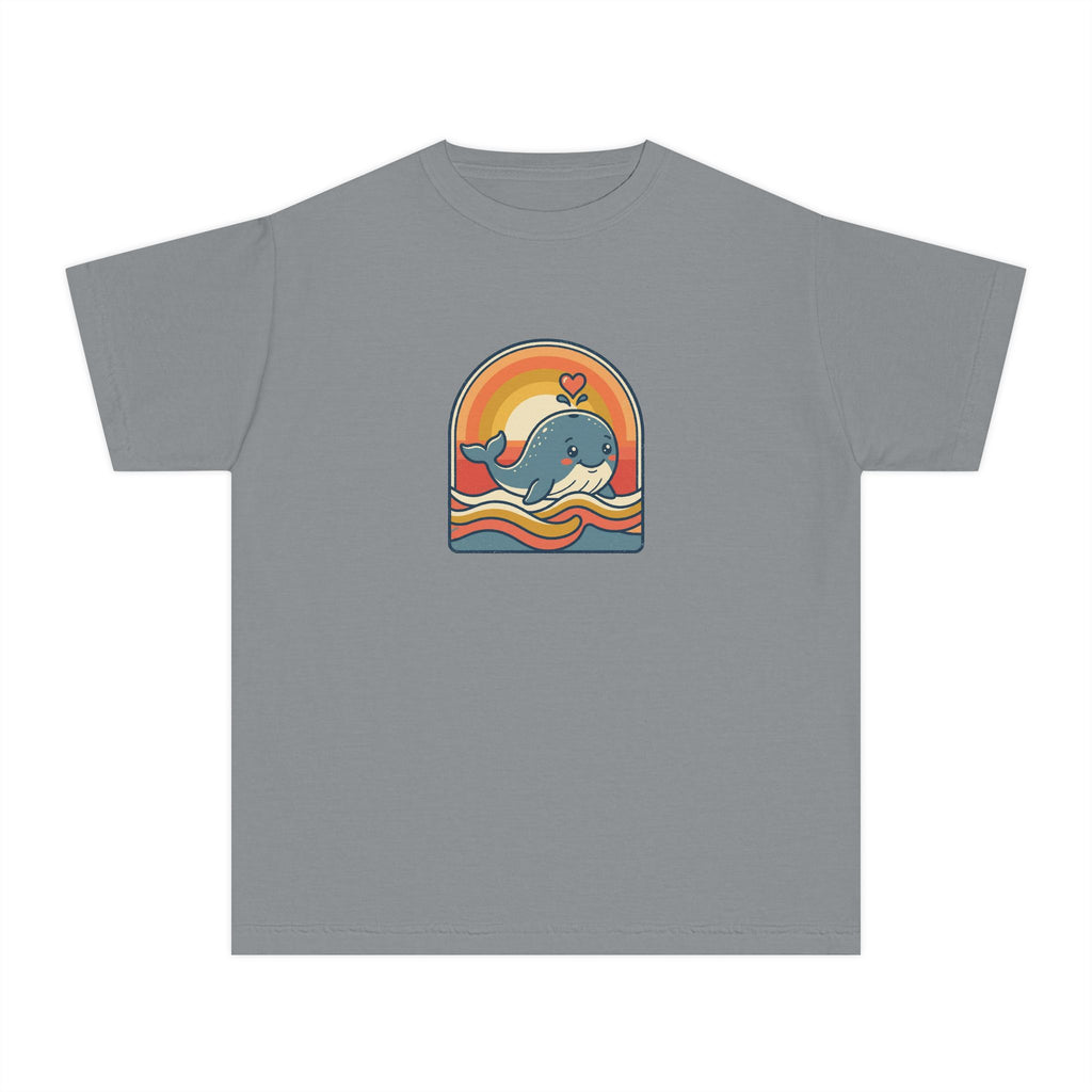 Whale Youth Shirt Retro Heart Comfort Colors Beach Tee