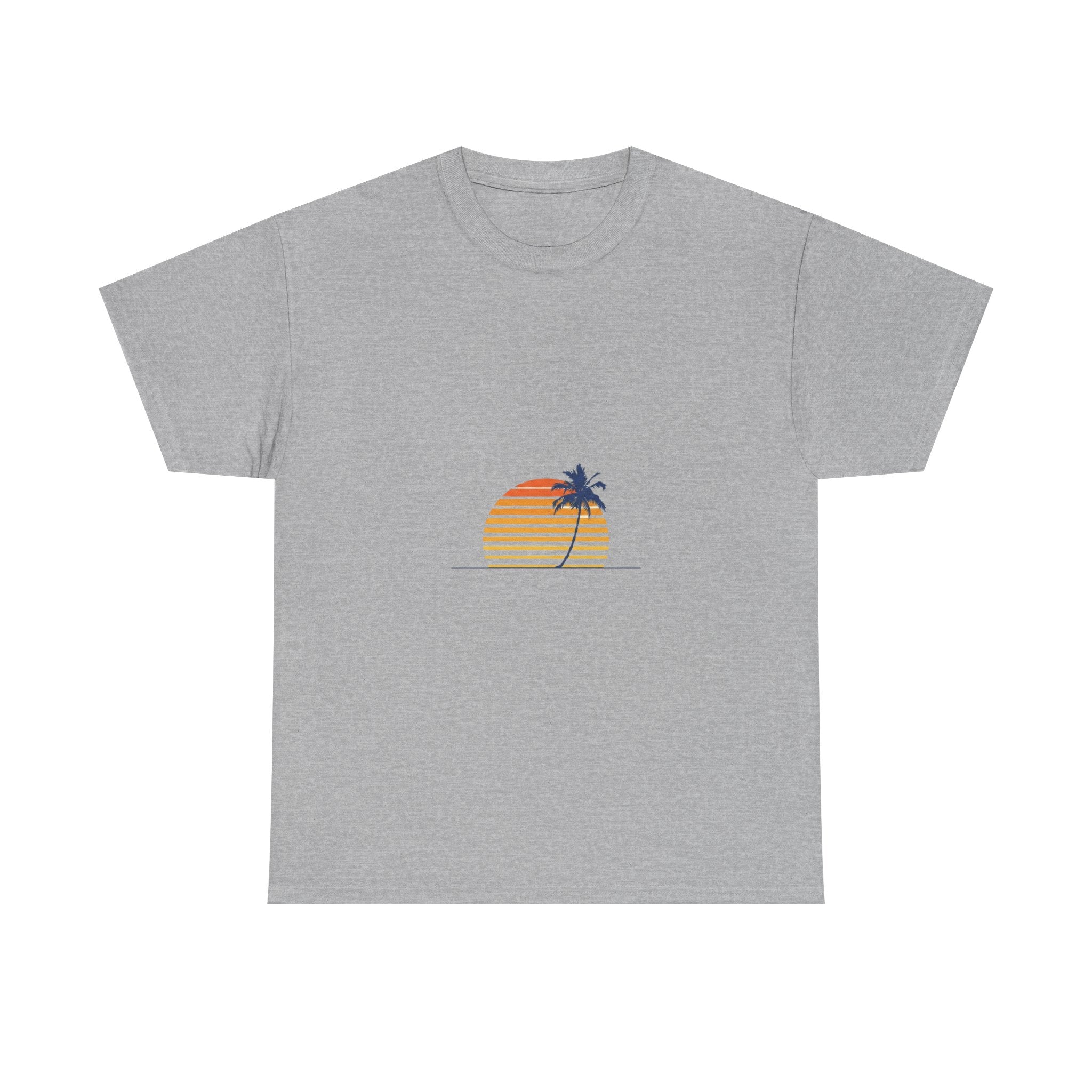 Retro Palm & Sunset Tee | Minimalist Vintage Beach Summer Shirt