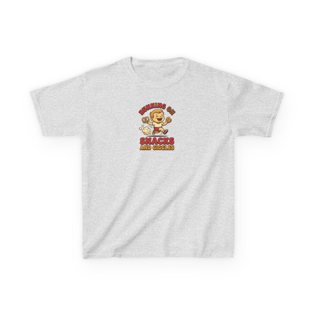 Running on Snacks and Giggles Shirt Funny Kids Tee
