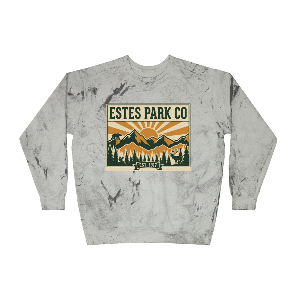 Estes Park CO Hidden Wildlife Crewneck Sweatshirt | Forest Green EST. 1917