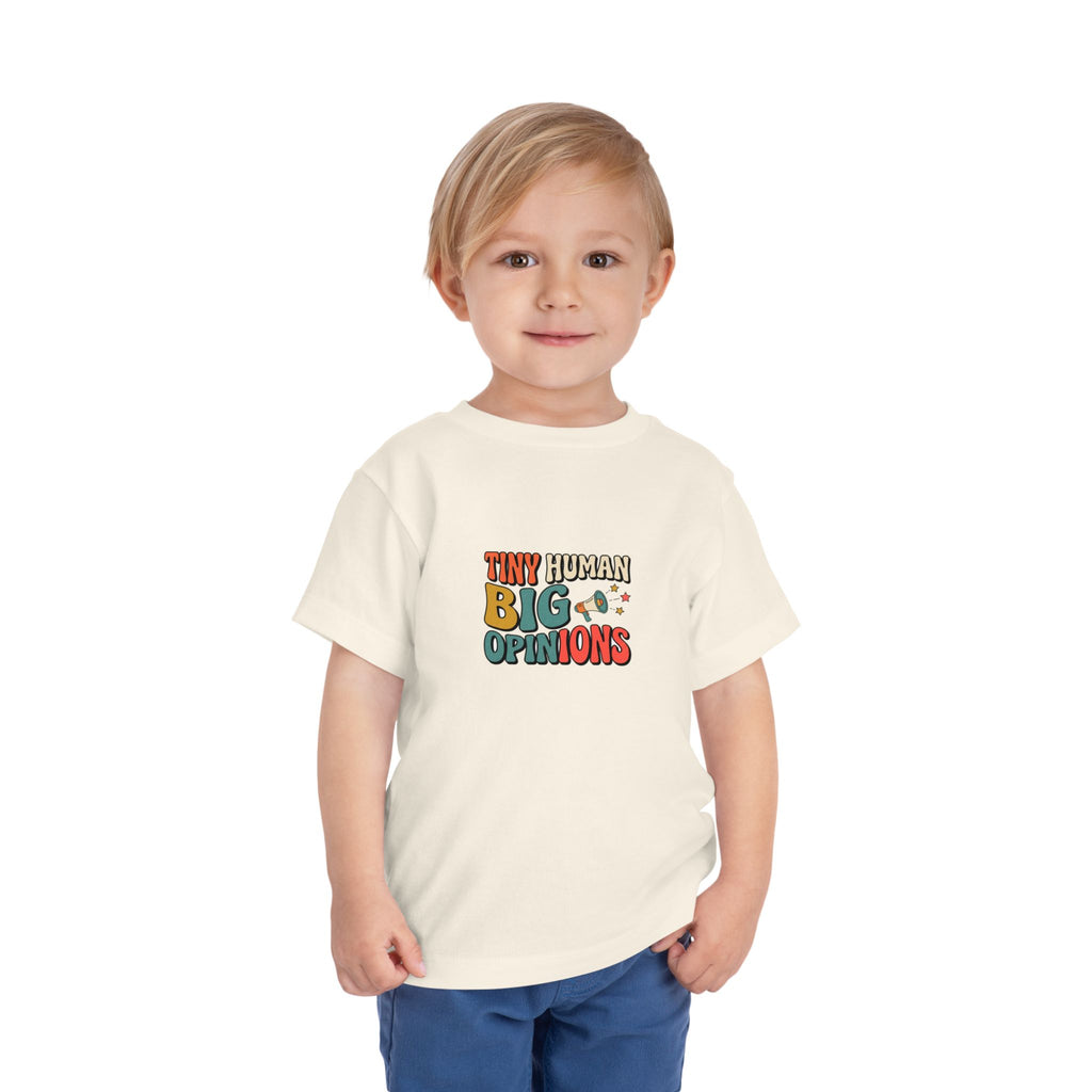 Tiny Human Big Opinions Toddler Shirt Funny Retro Tee