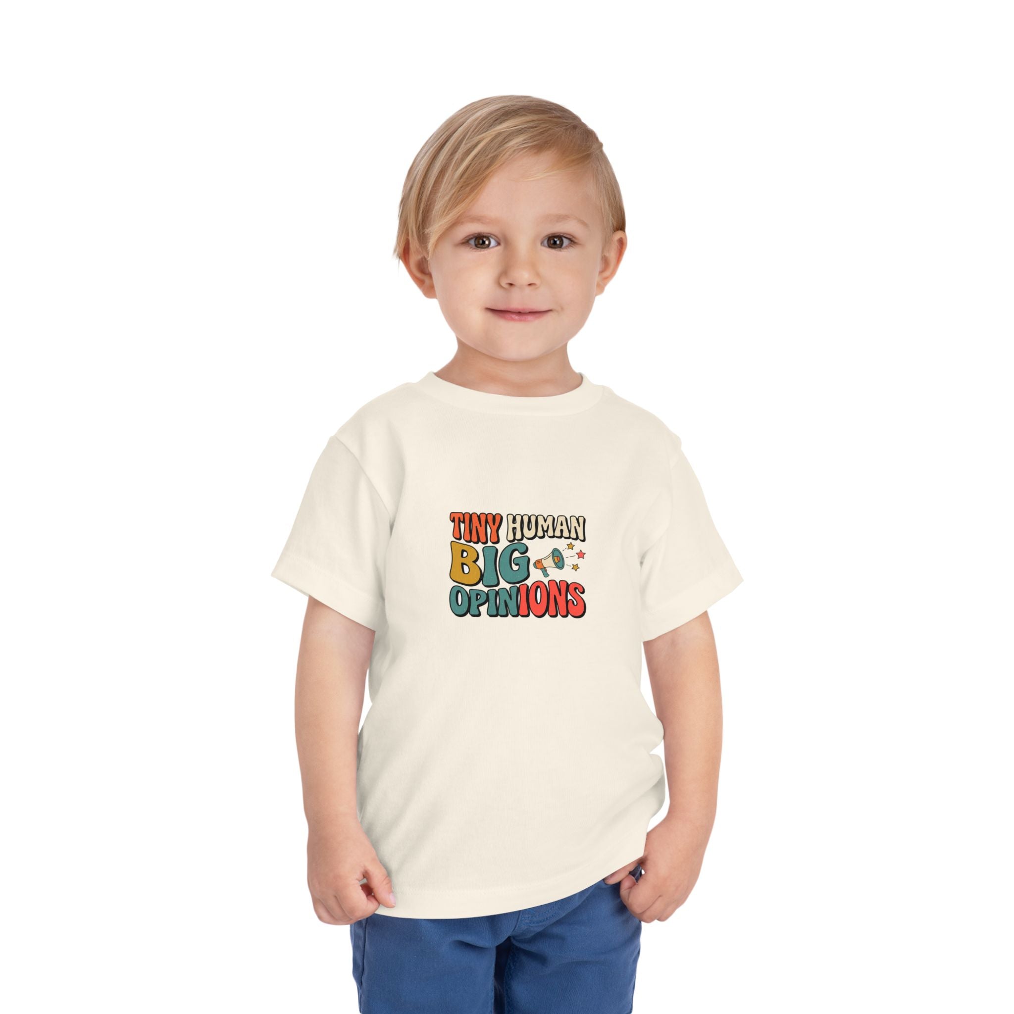 Tiny Human Big Opinions Toddler Shirt Funny Retro Tee