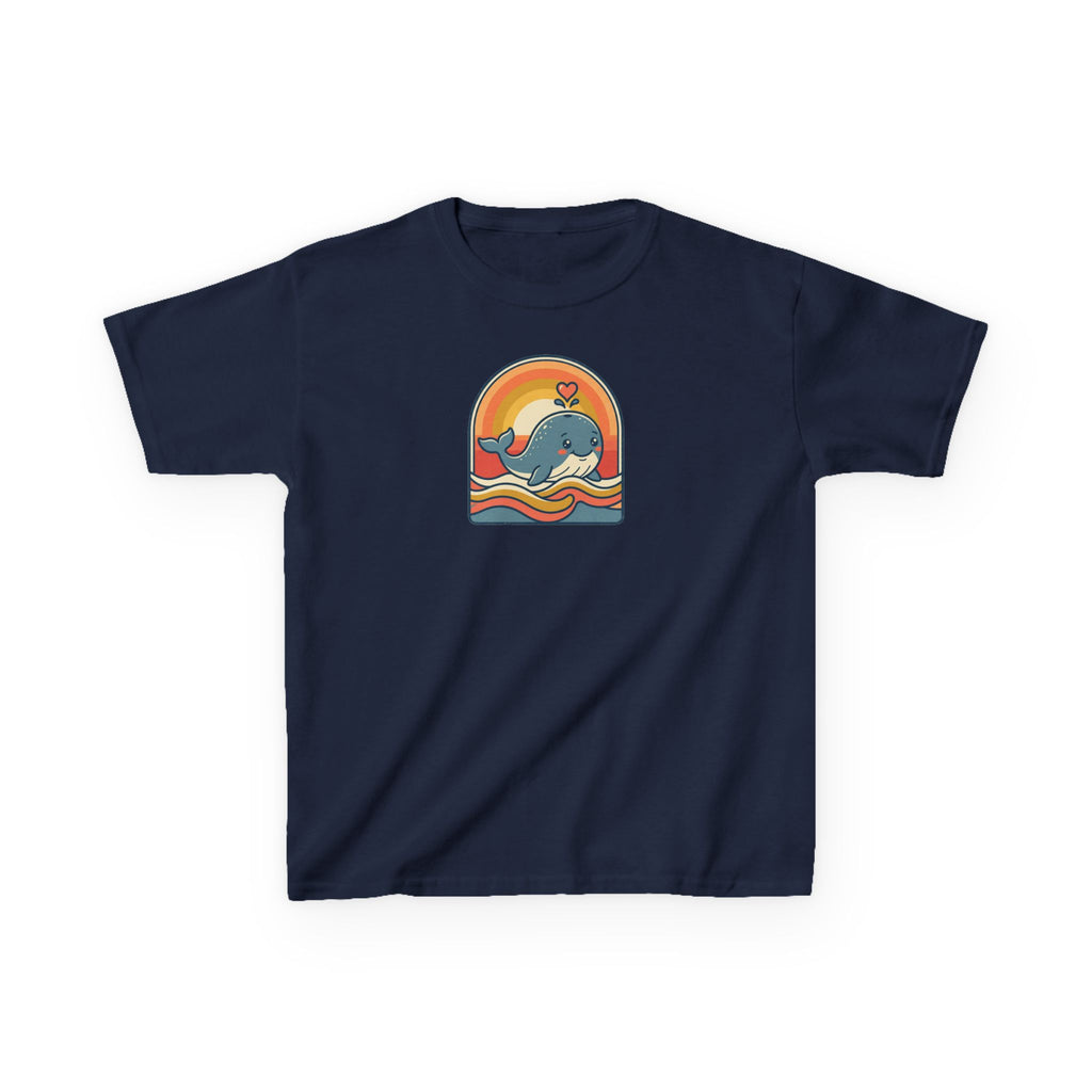 Whale Shirt Retro Heart Splash Kids Beach Tee