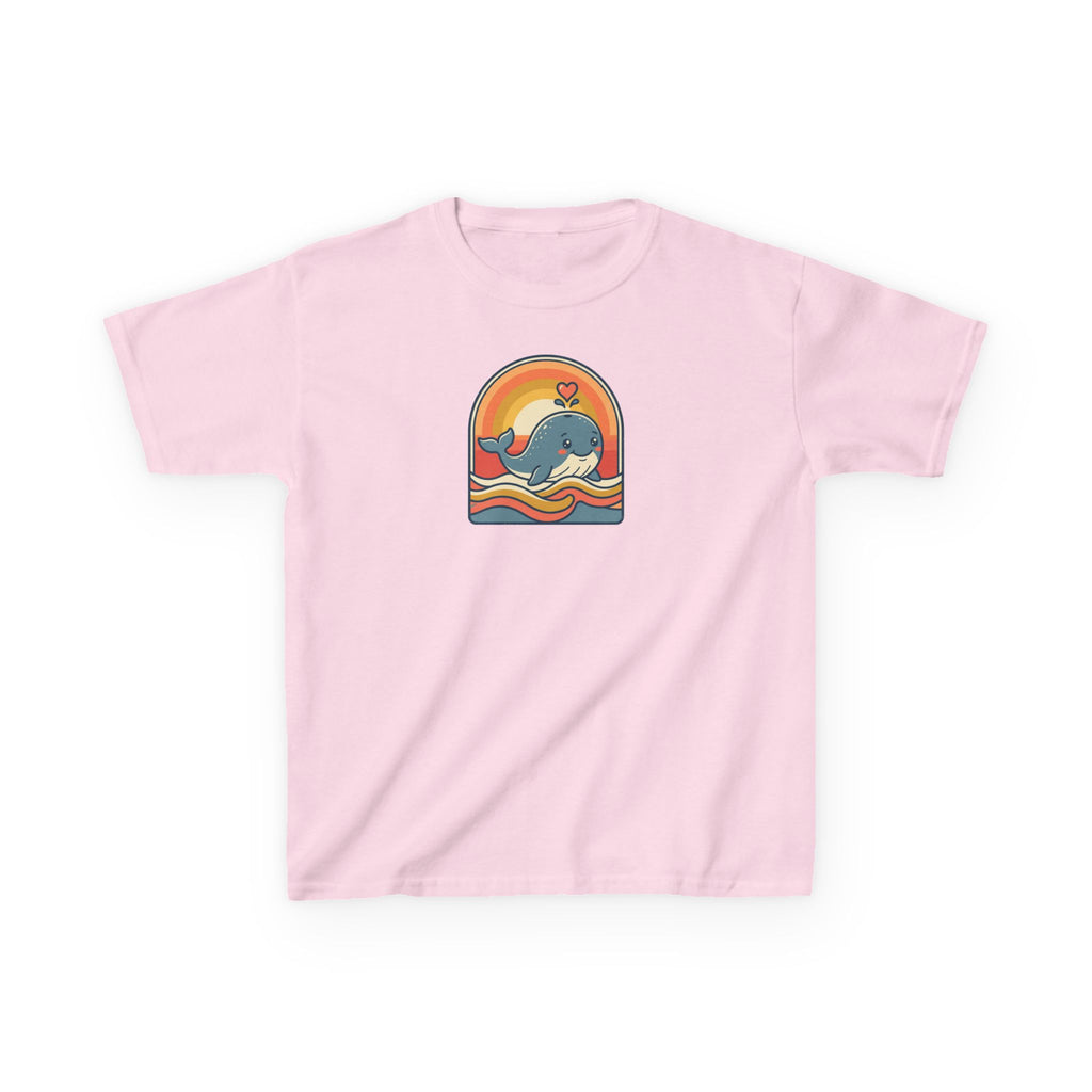 Whale Shirt Retro Heart Splash Kids Beach Tee