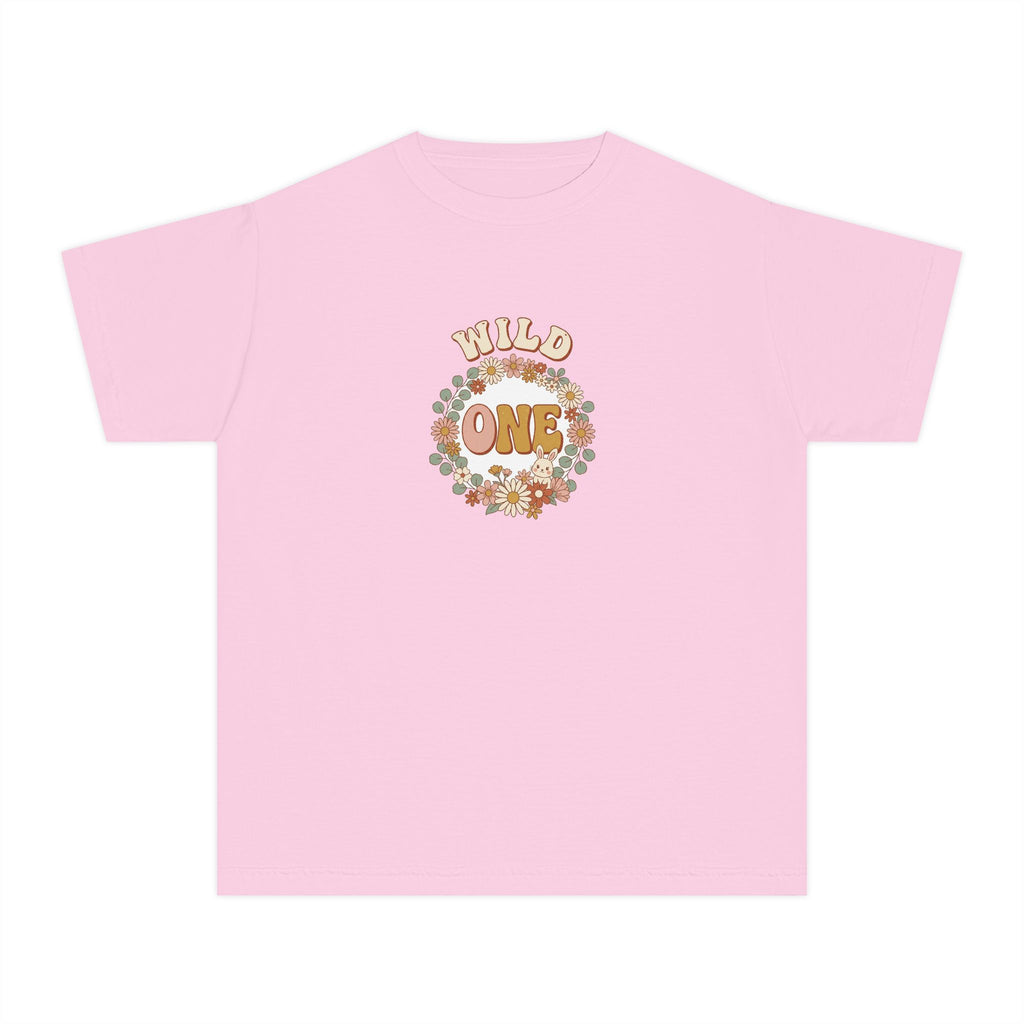 Wild One Birthday Youth Shirt Boho Bunny Comfort Colors