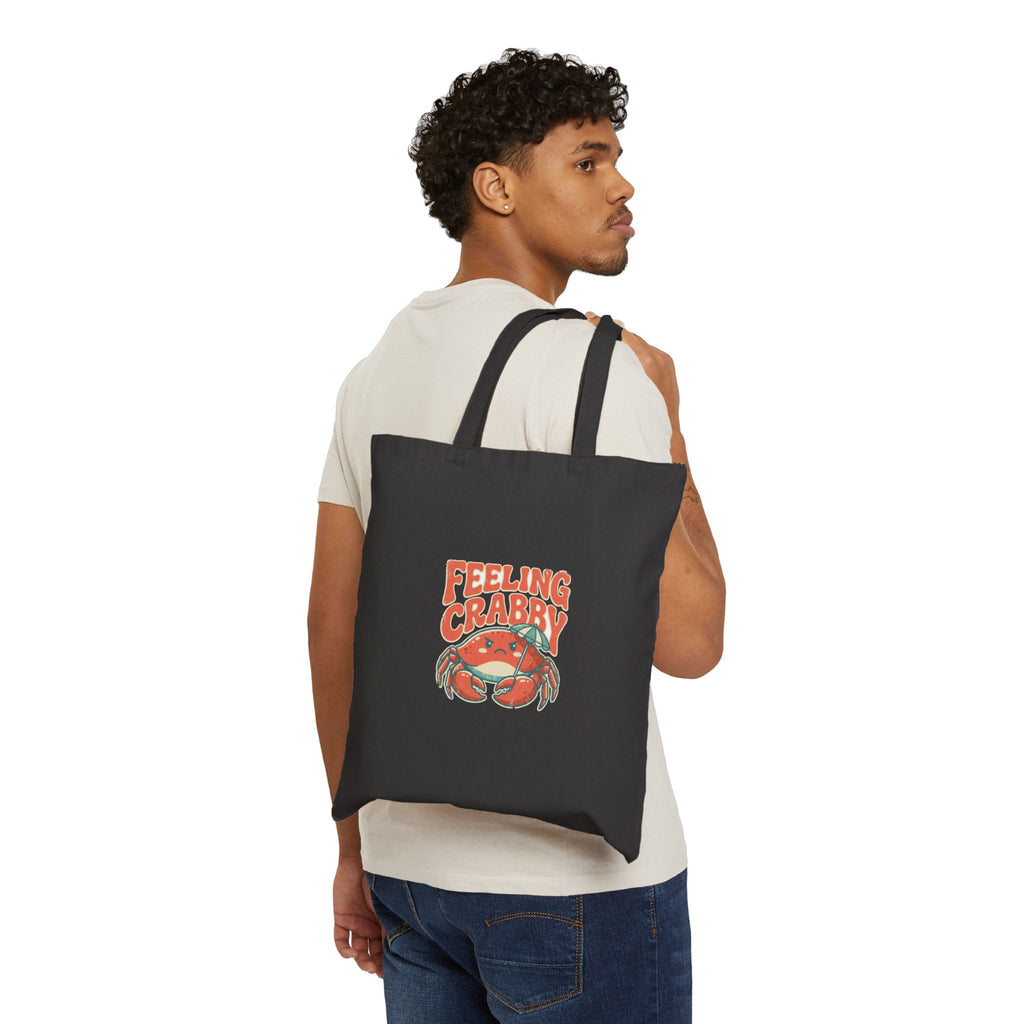 Feeling Crabby Canvas Tote Bag | Funny Crab Beach Tote