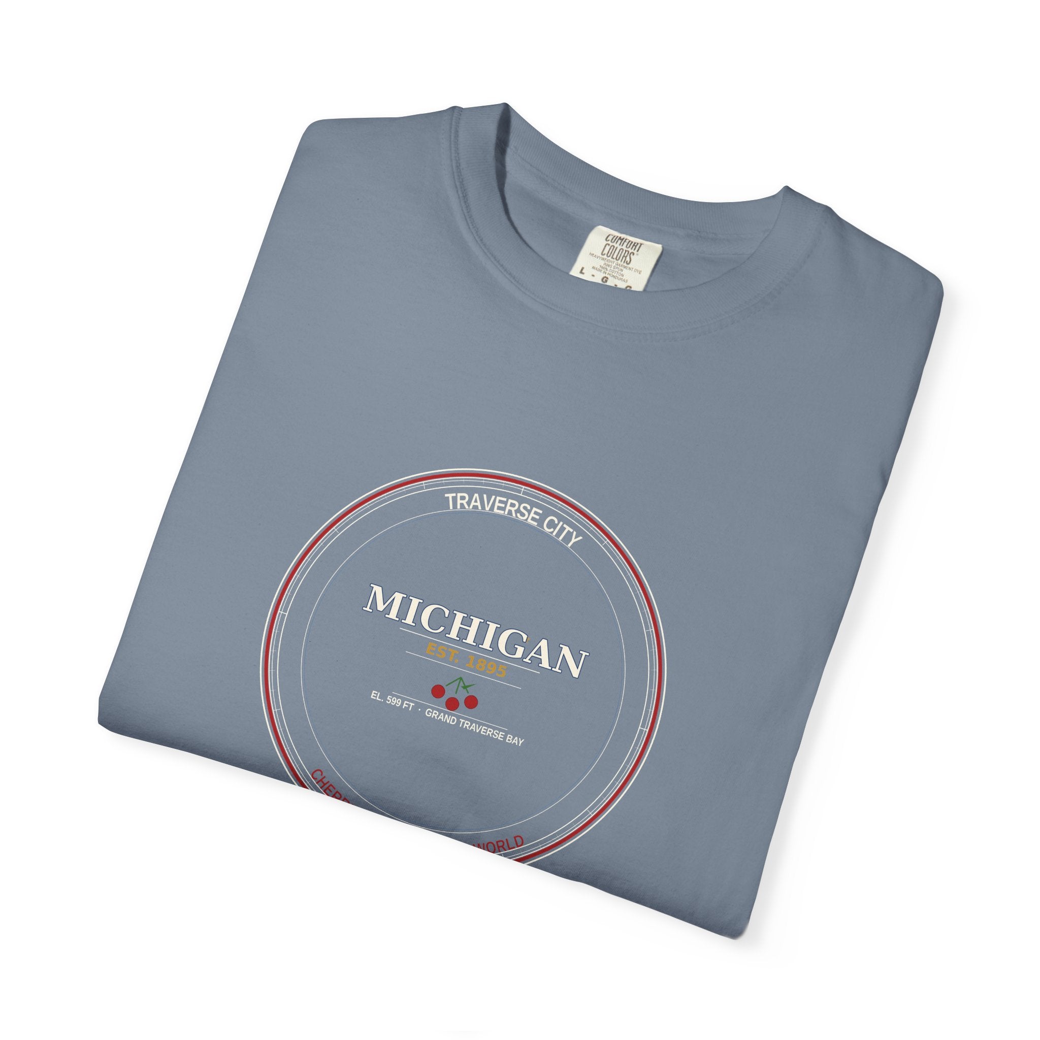 Traverse City Michigan Tee | Vintage Cherry Capital Badge