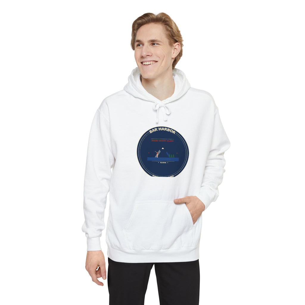 Bar Harbor Maine Hoodie | Acadia Vintage Badge Pullover