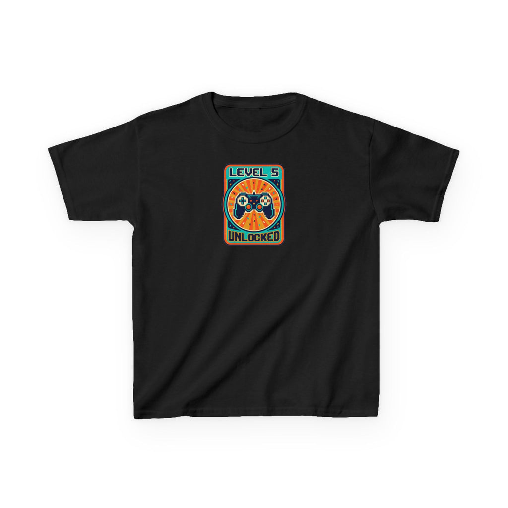 Level 5 Unlocked Birthday Shirt Gamer Kids Tee