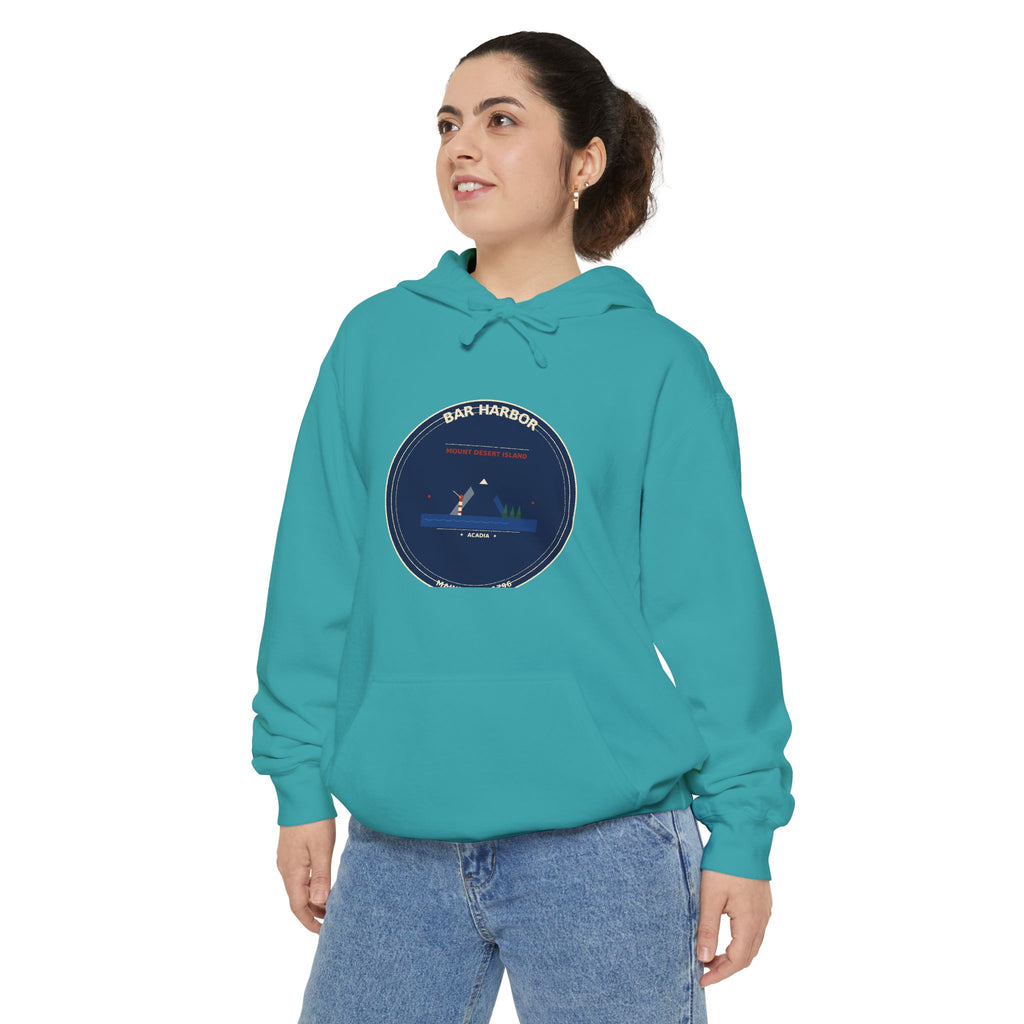 Bar Harbor Maine Hoodie | Acadia Vintage Badge Pullover