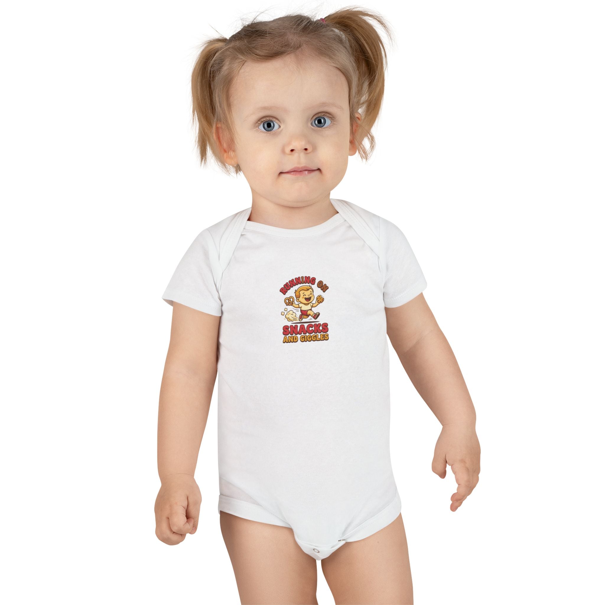 Running on Snacks and Giggles Baby Bodysuit Fun Gift