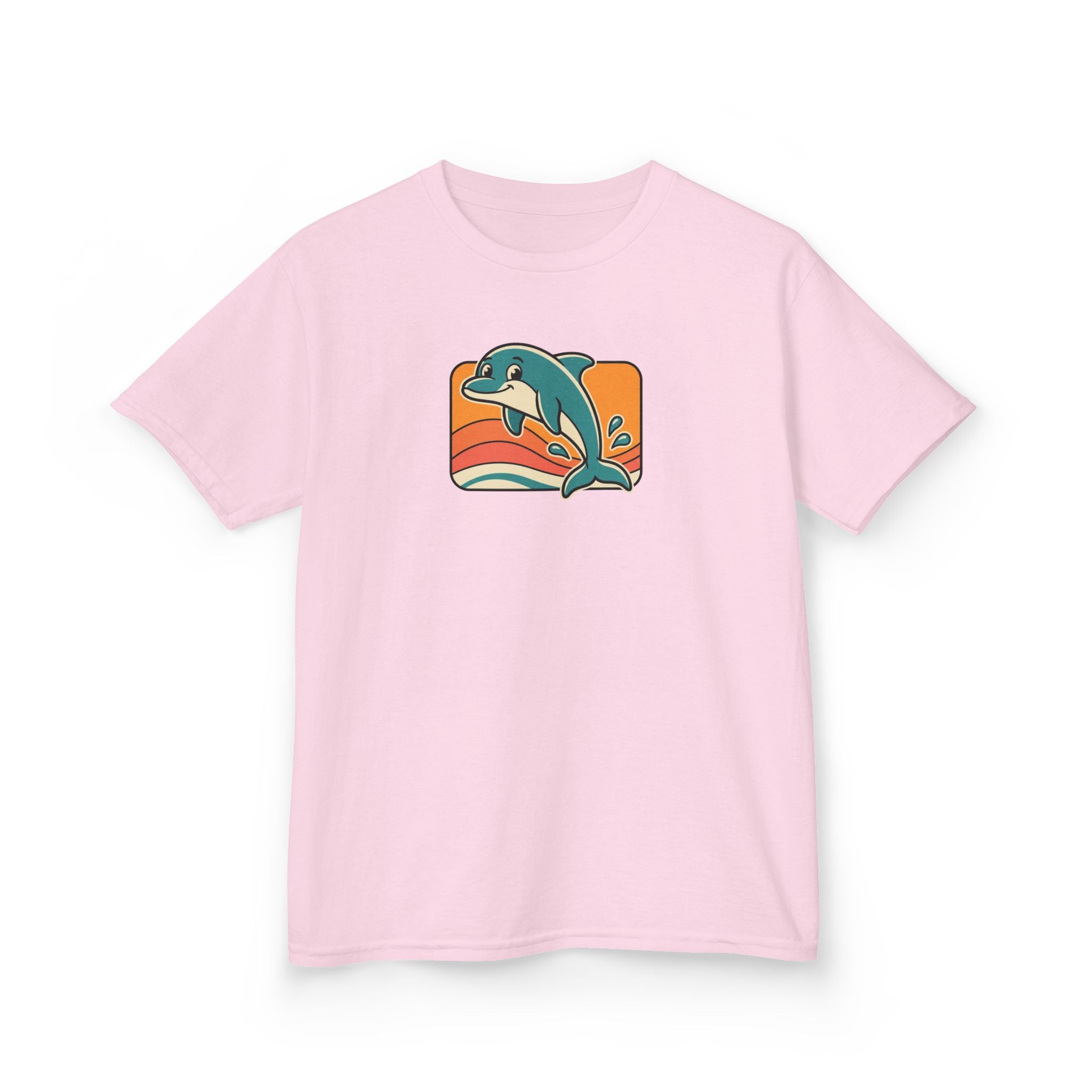 Dolphin Shirt Retro Sunset Kids Beach Tee