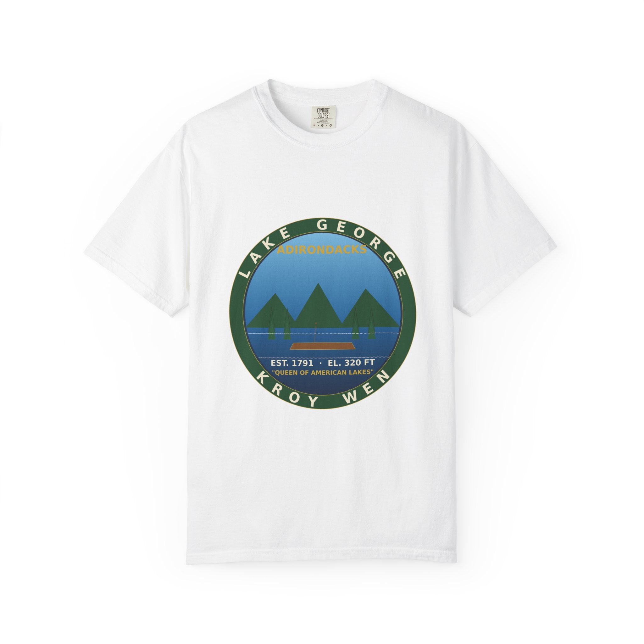 Lake George Adirondacks Badge Tee