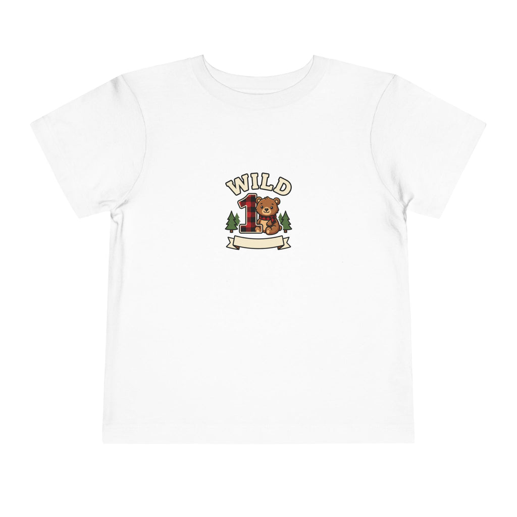 Wild One 1st Birthday Toddler Shirt Plaid Bear Tee