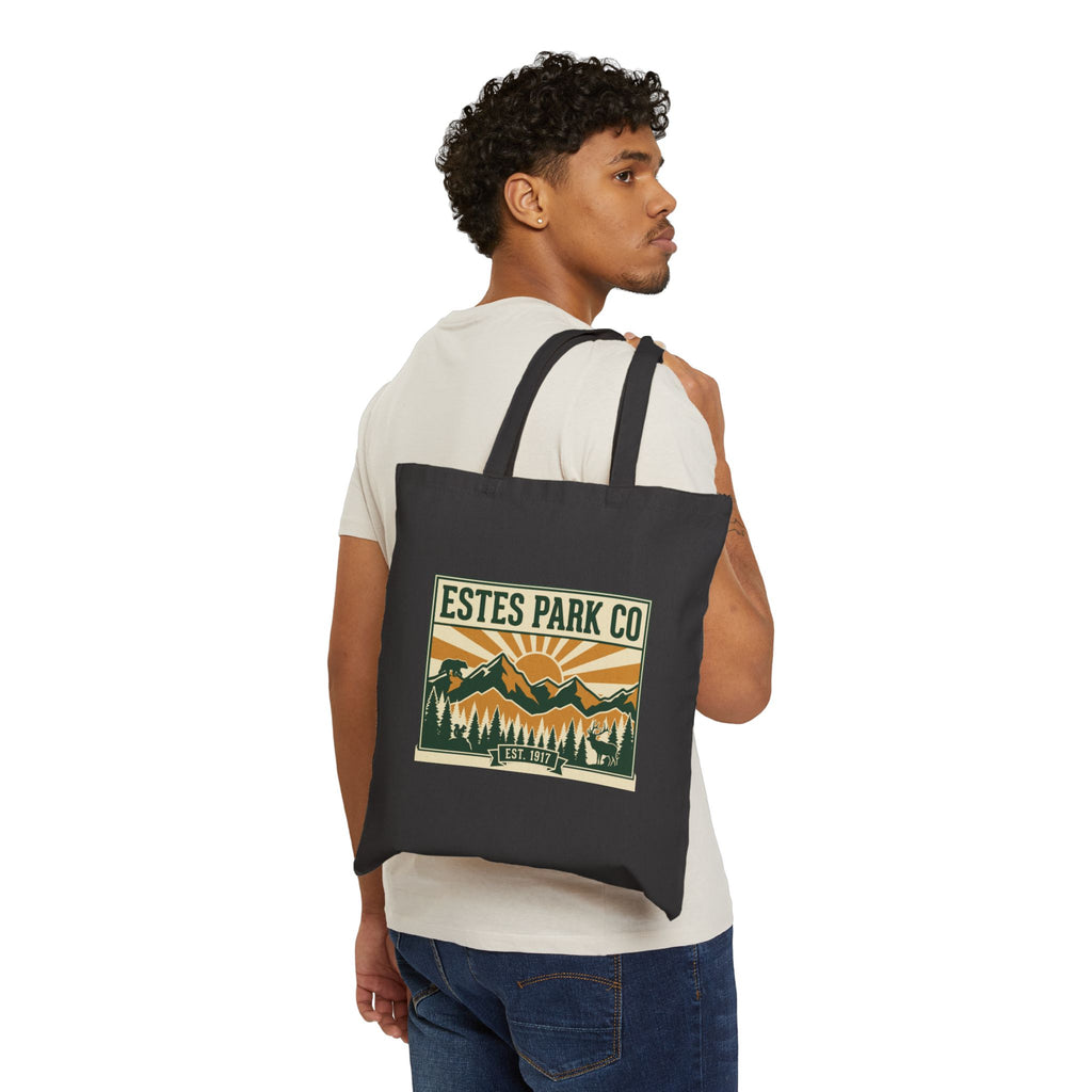 Estes Park CO Hidden Wildlife Canvas Tote | Forest Green EST. 1917