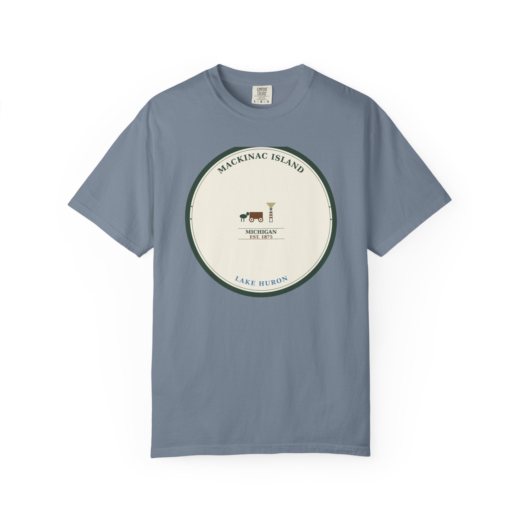 Mackinac Island Tee | Vintage Michigan Badge | Comfort Colors