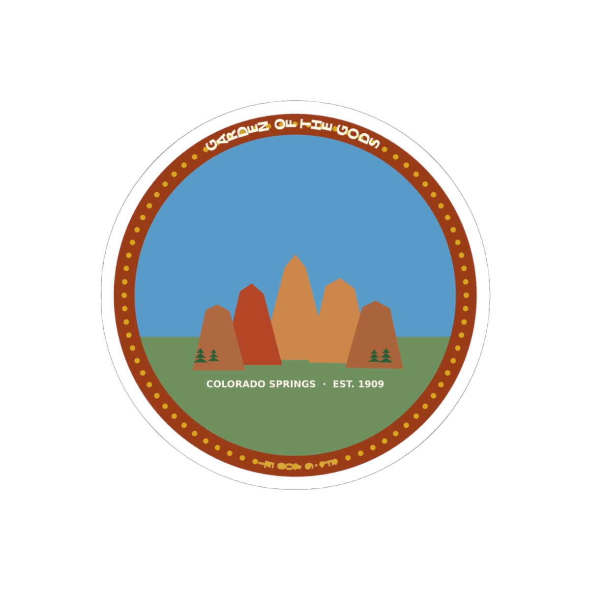 Garden of the Gods Colorado Badge Sticker