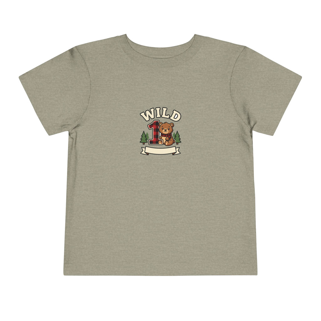 Wild One 1st Birthday Toddler Shirt Plaid Bear Tee