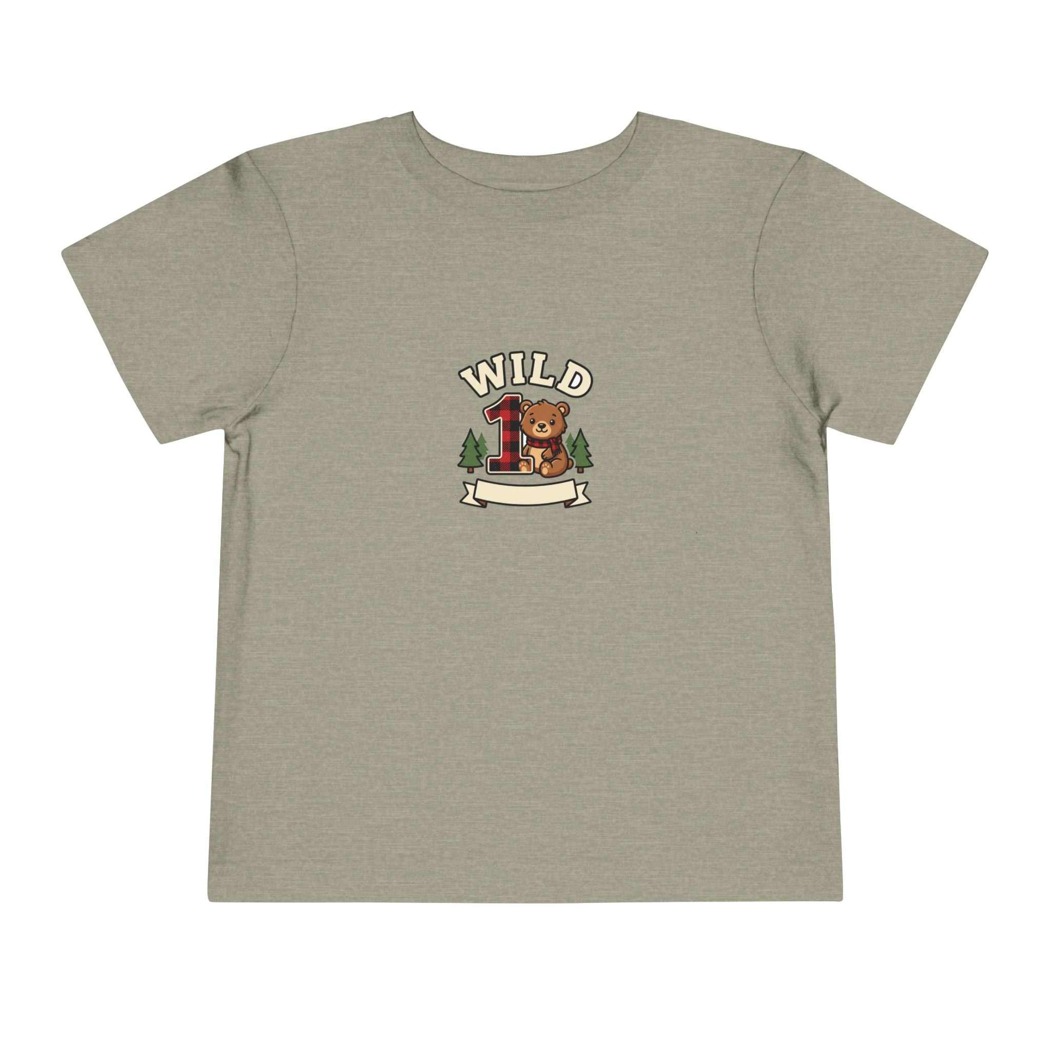 Wild One 1st Birthday Toddler Shirt Plaid Bear Tee
